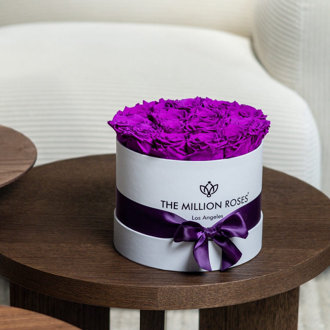 Classic White Box | Purple Roses