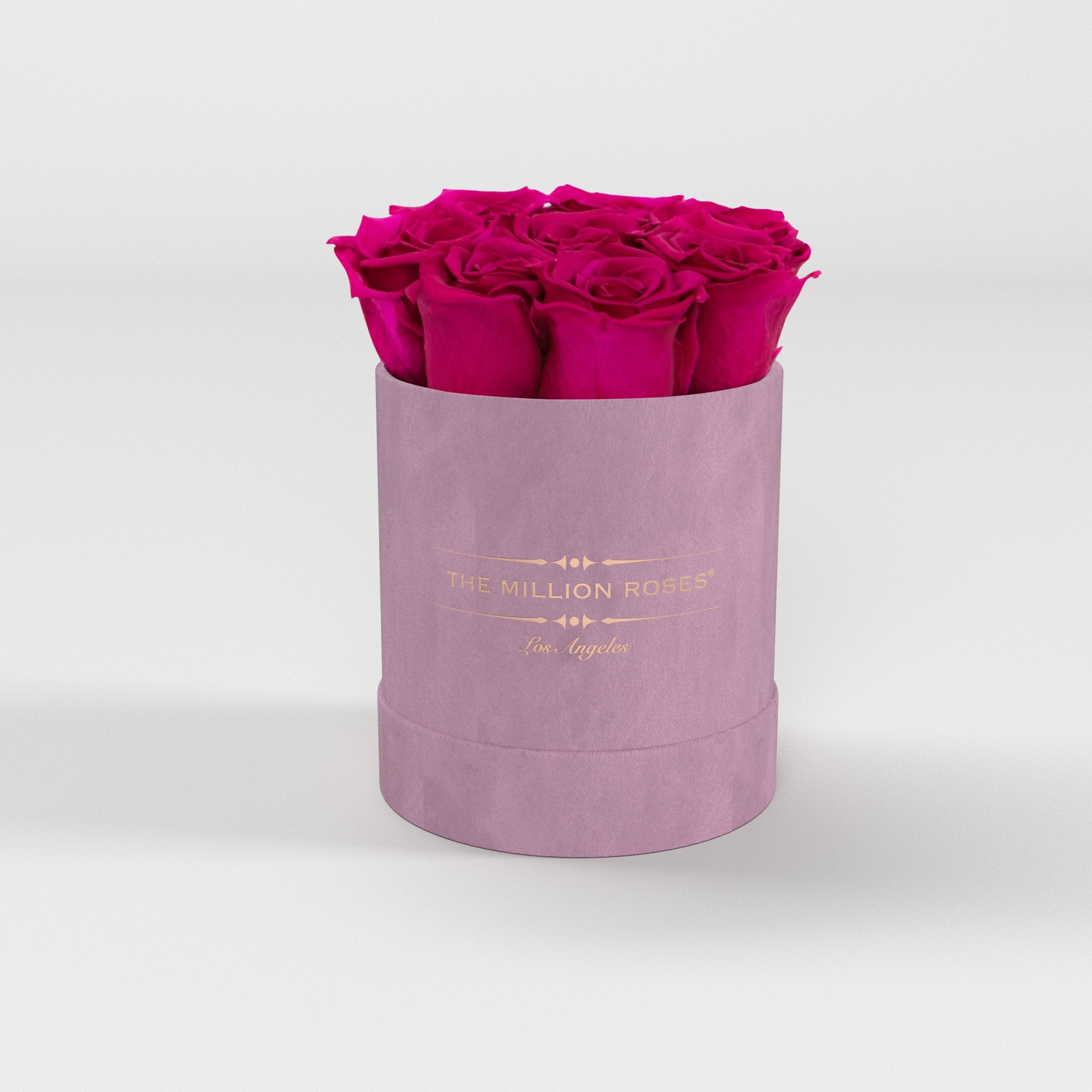 ( LA ) Light Pink - Suede - Basic Box with Magenta Roses Kit - the million roses