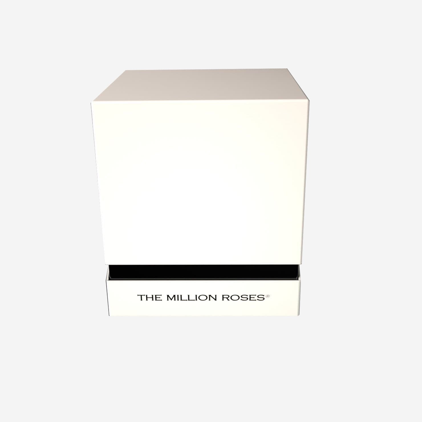One In A Million™ Square White Box | Gold Roses | Heart & Alphanumeric - The Million Roses
