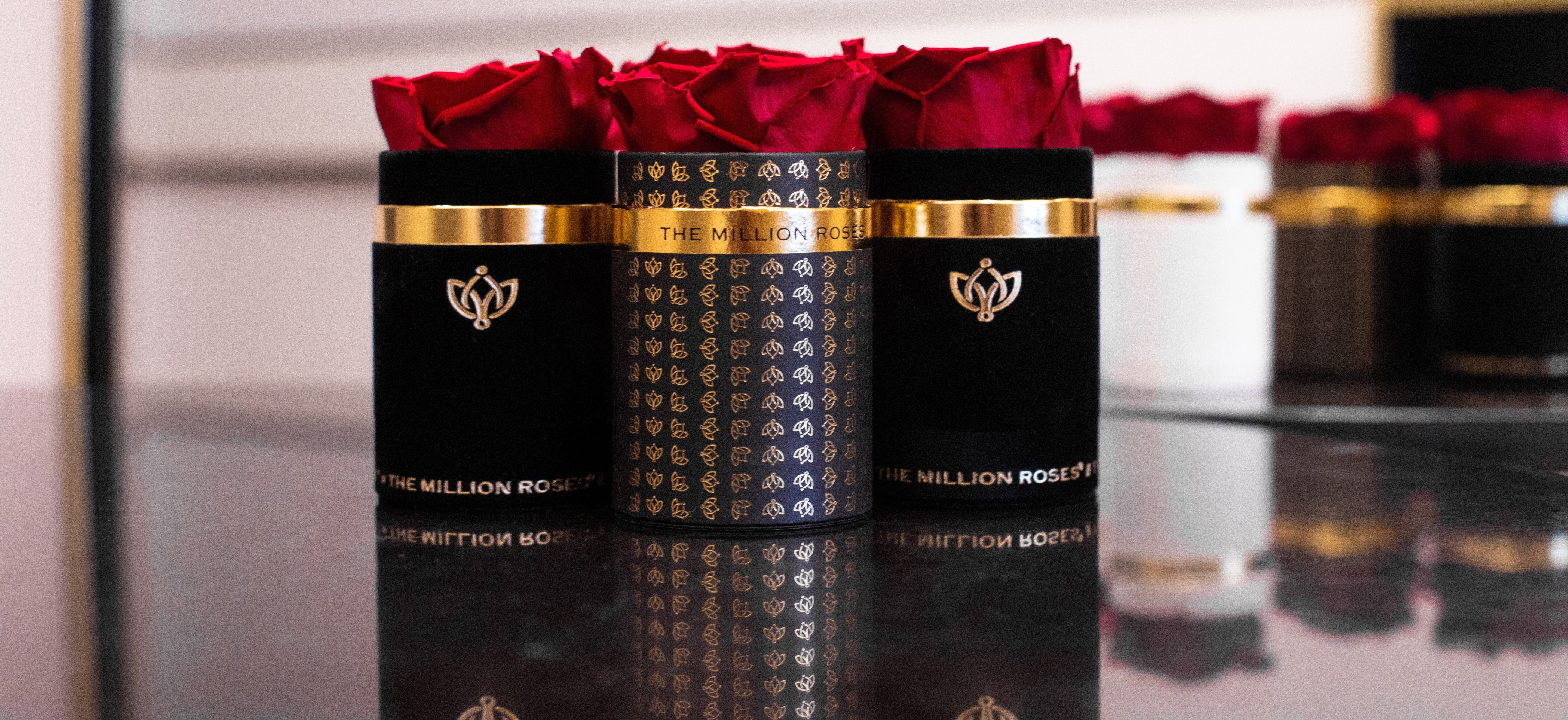Three Single Rose Boxes with Red Roses - The Million Roses®