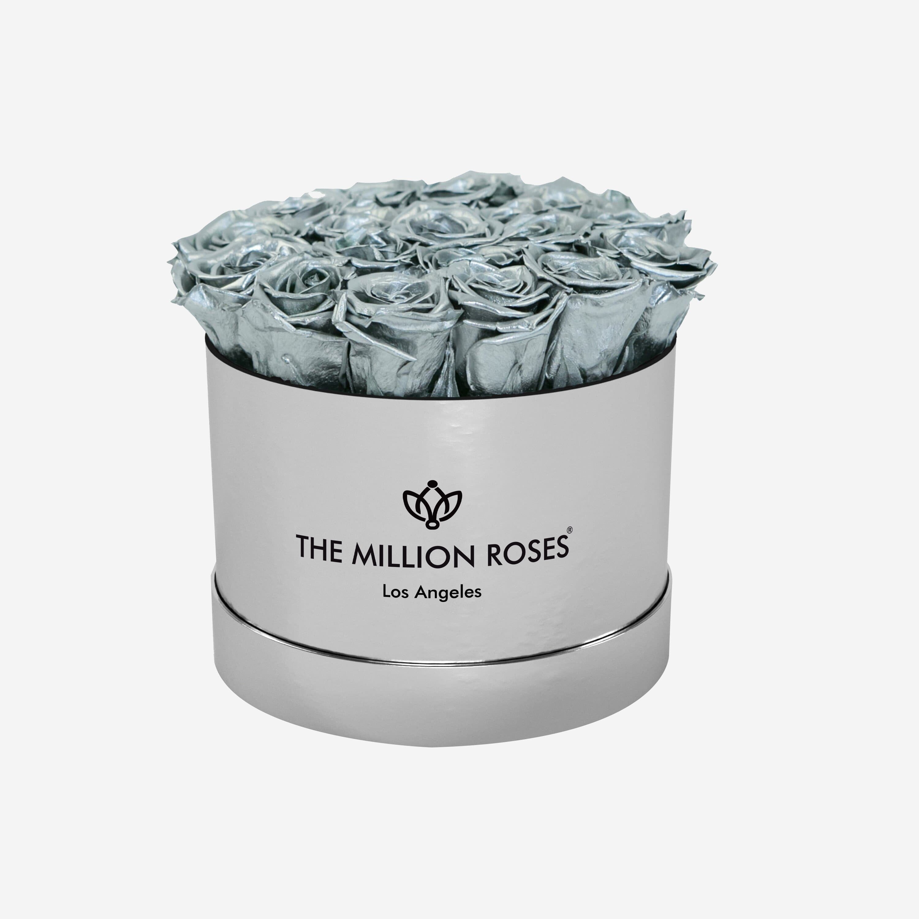Classic Mirror Silver Box | Silver Roses - The Million Roses