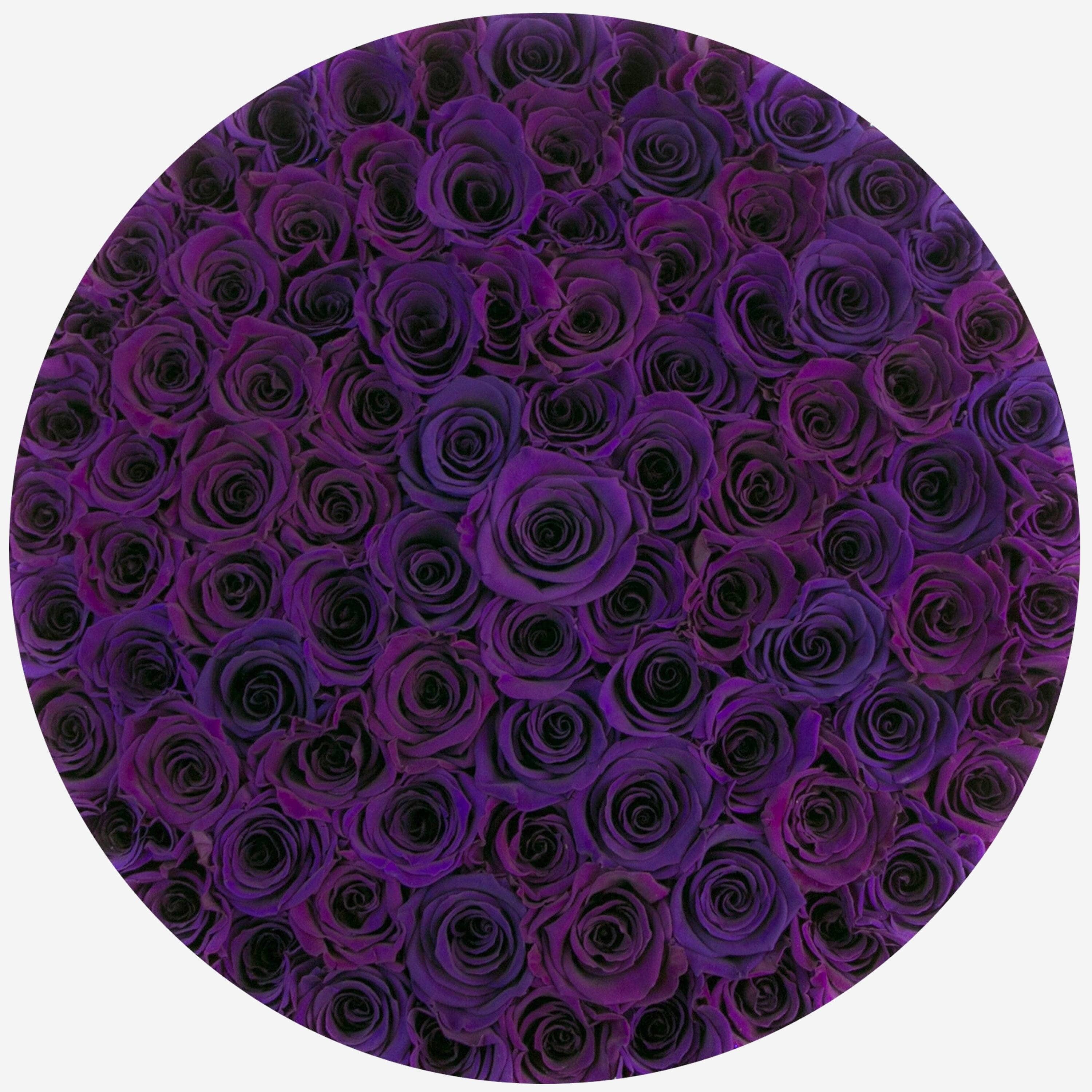 Deluxe White Box | Dark Purple Roses - The Million Roses