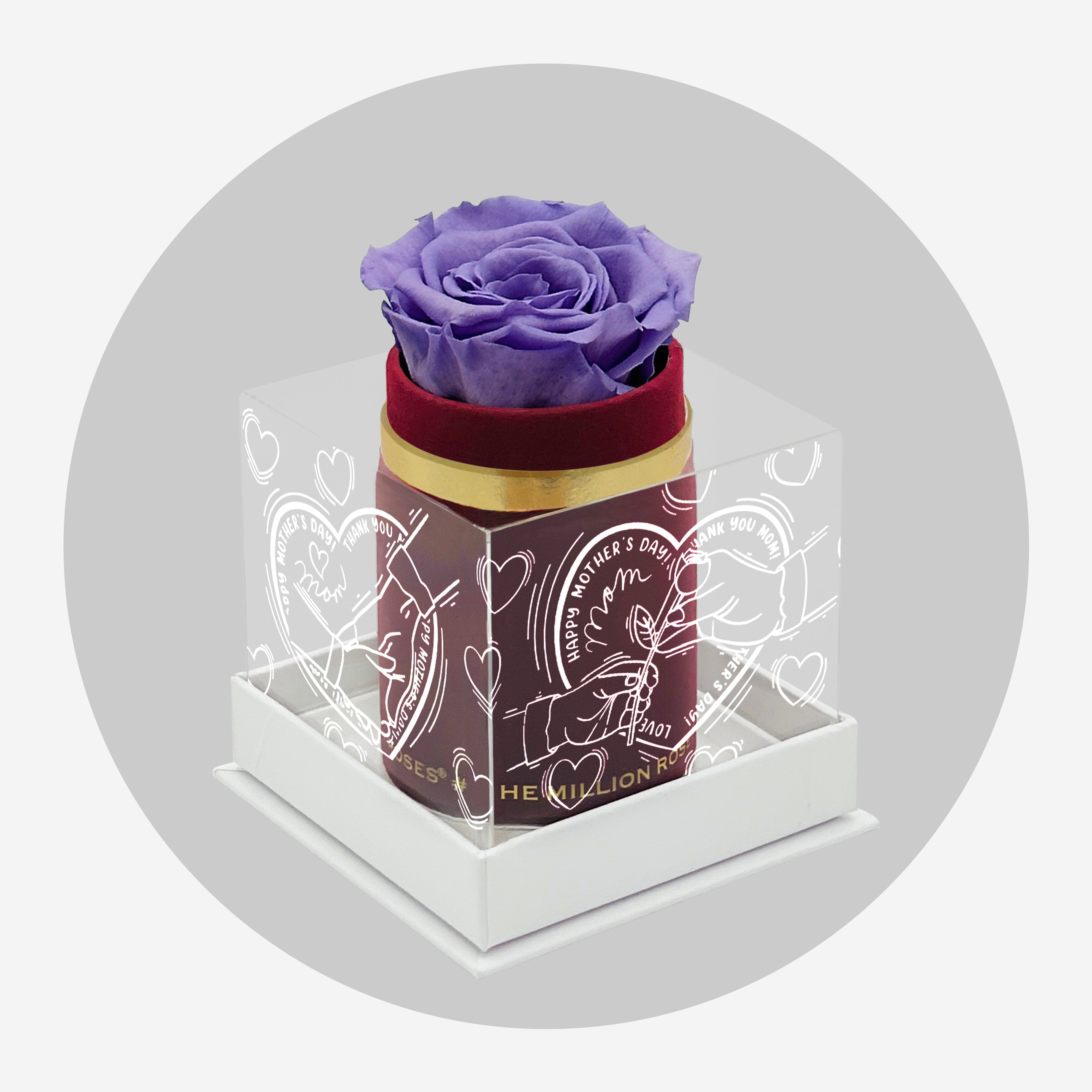 Single Bordeaux Suede Box | Limited Mother's Love Edition | Lavender Rose