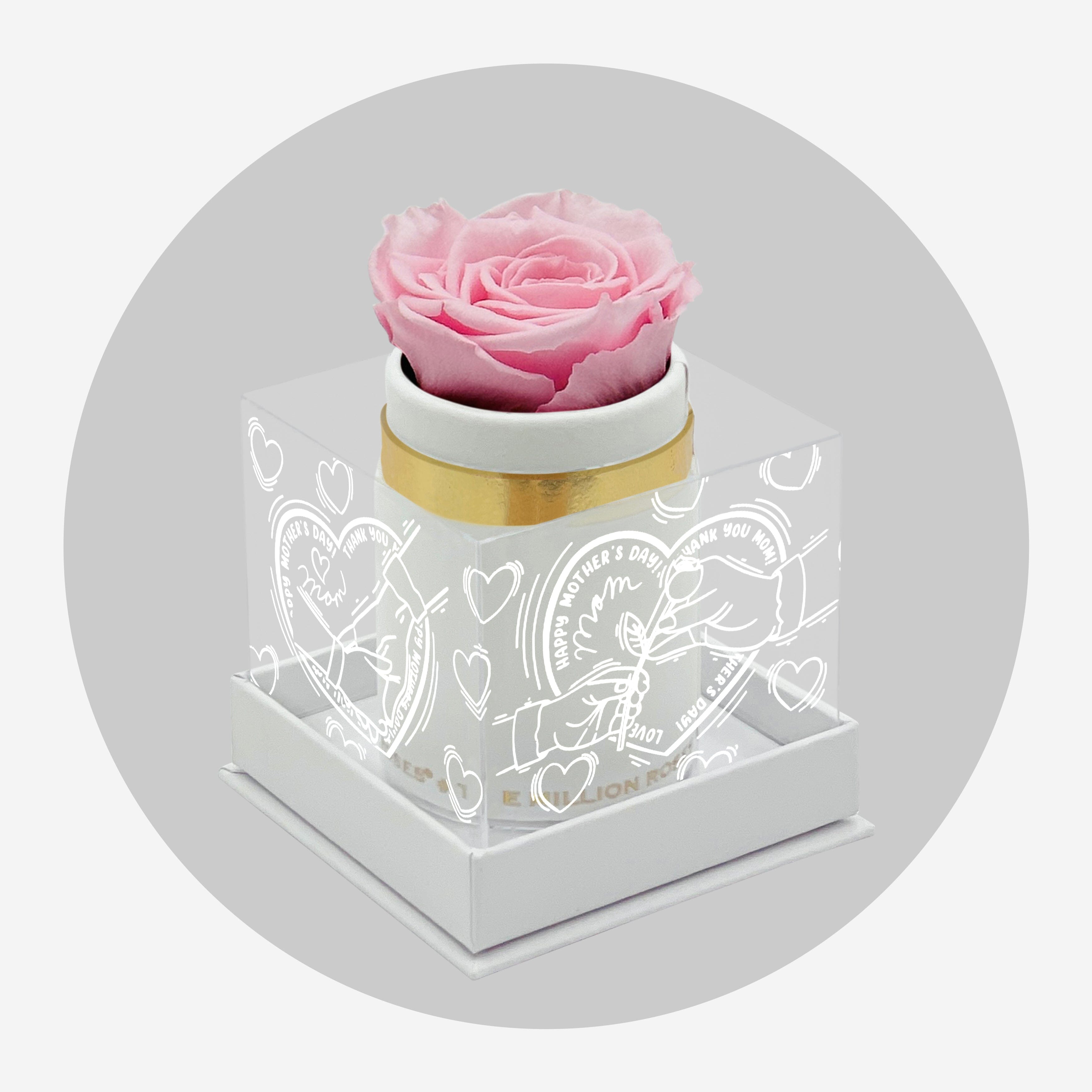 Single White Suede Box | Limited Mother's Love Edition | Light Pink Rose