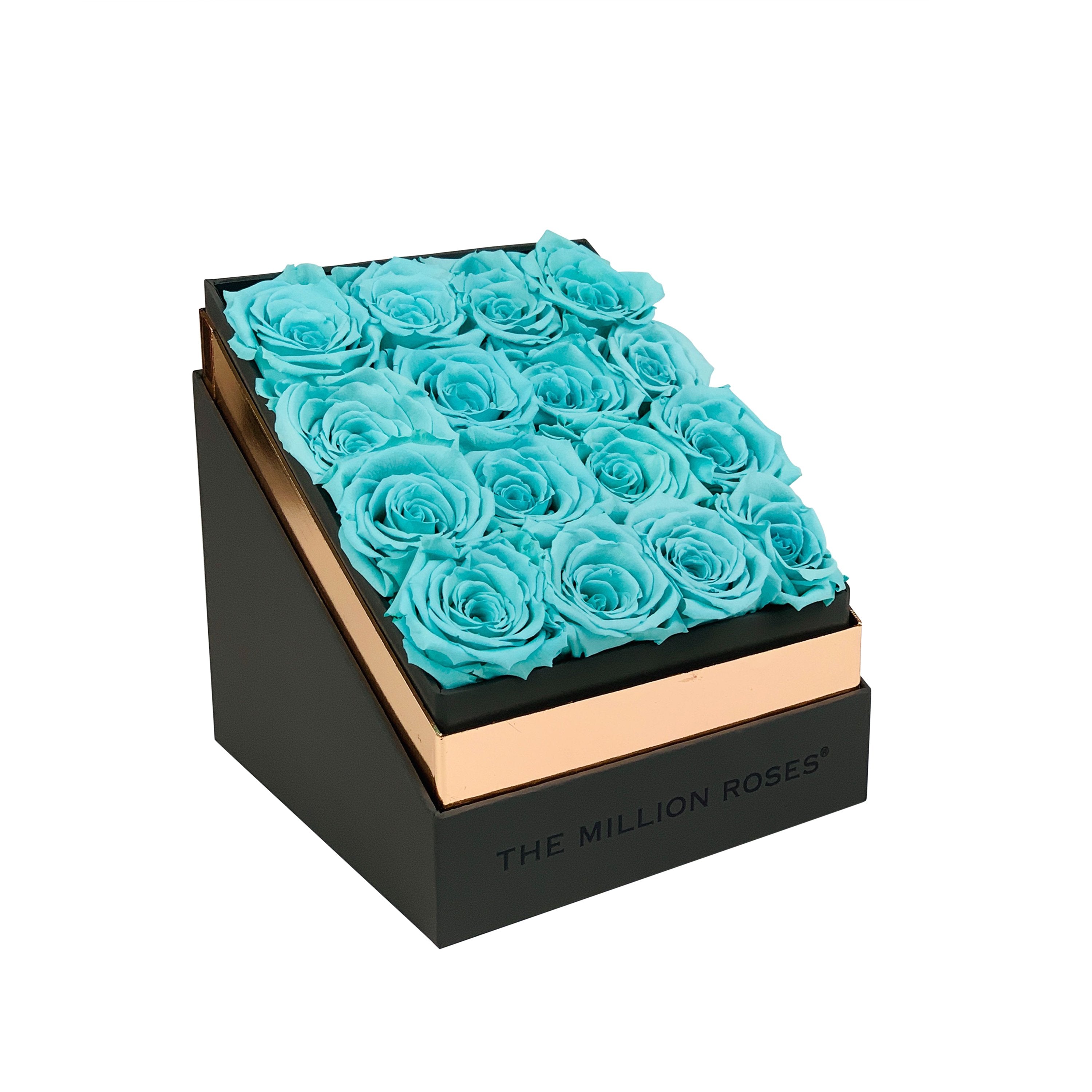The Square - Gray Box - Tiffany Blue Roses