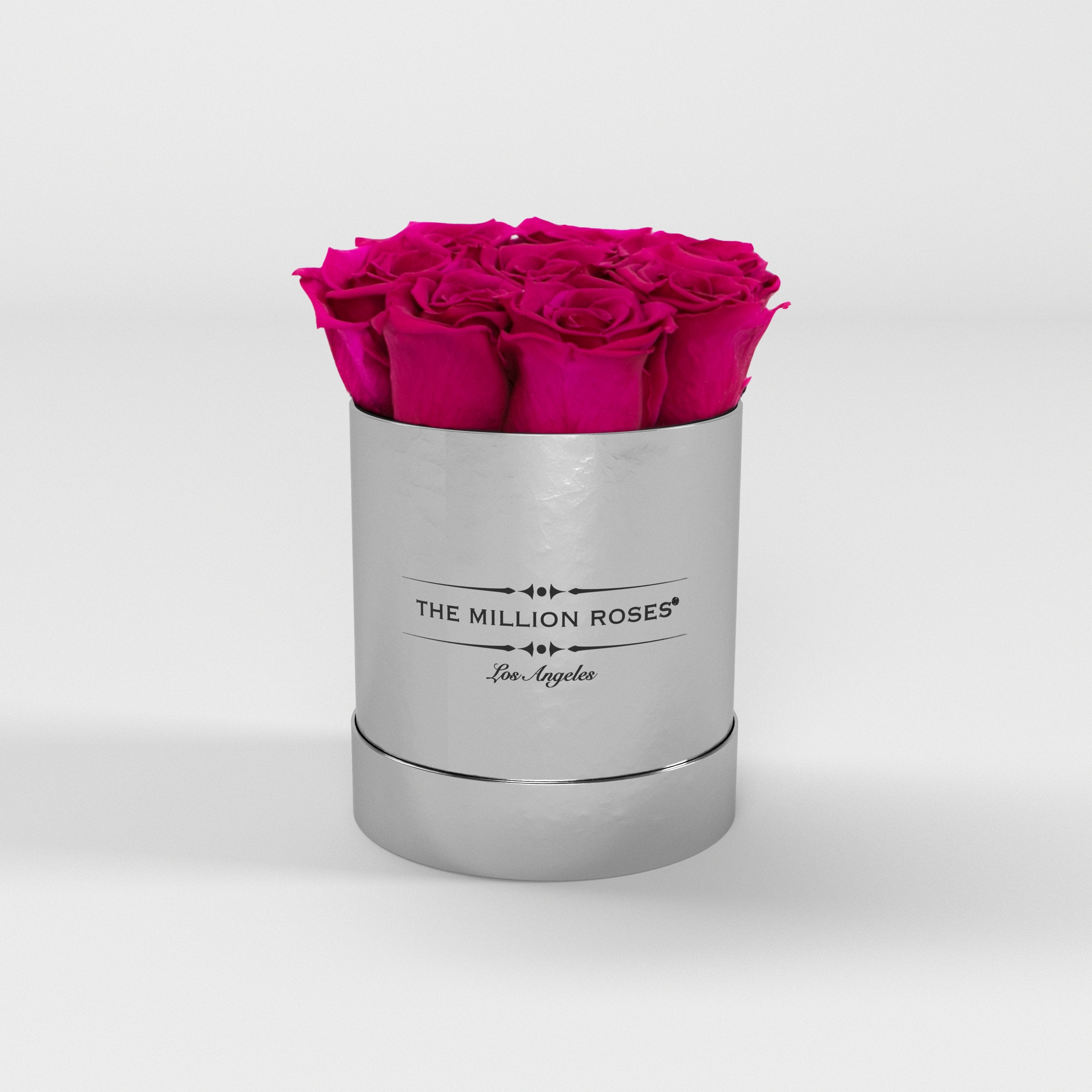 ( LA ) Silver - Basic Box with Magenta Roses