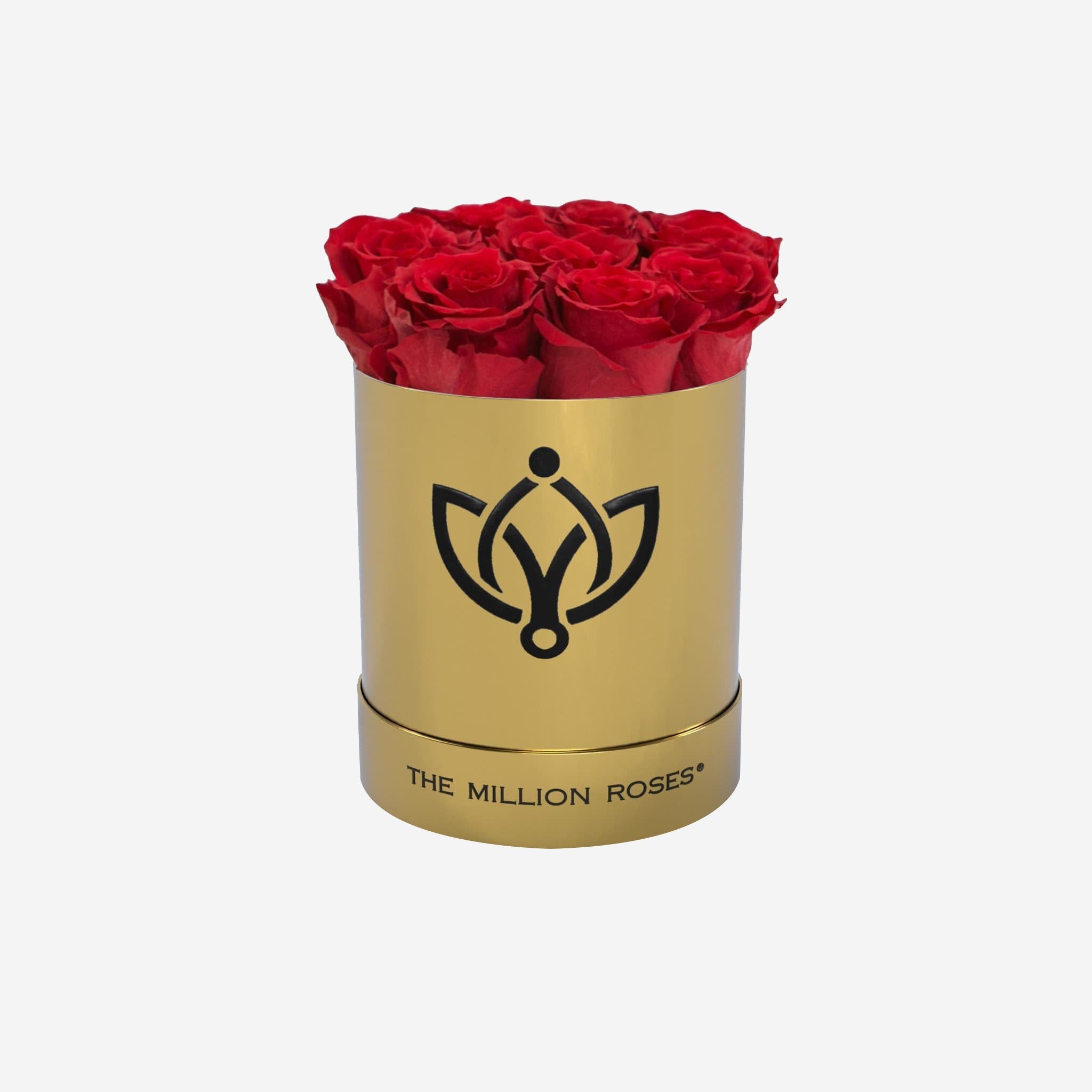 Basic Mirror Gold Box | Red Roses - The Million Roses
