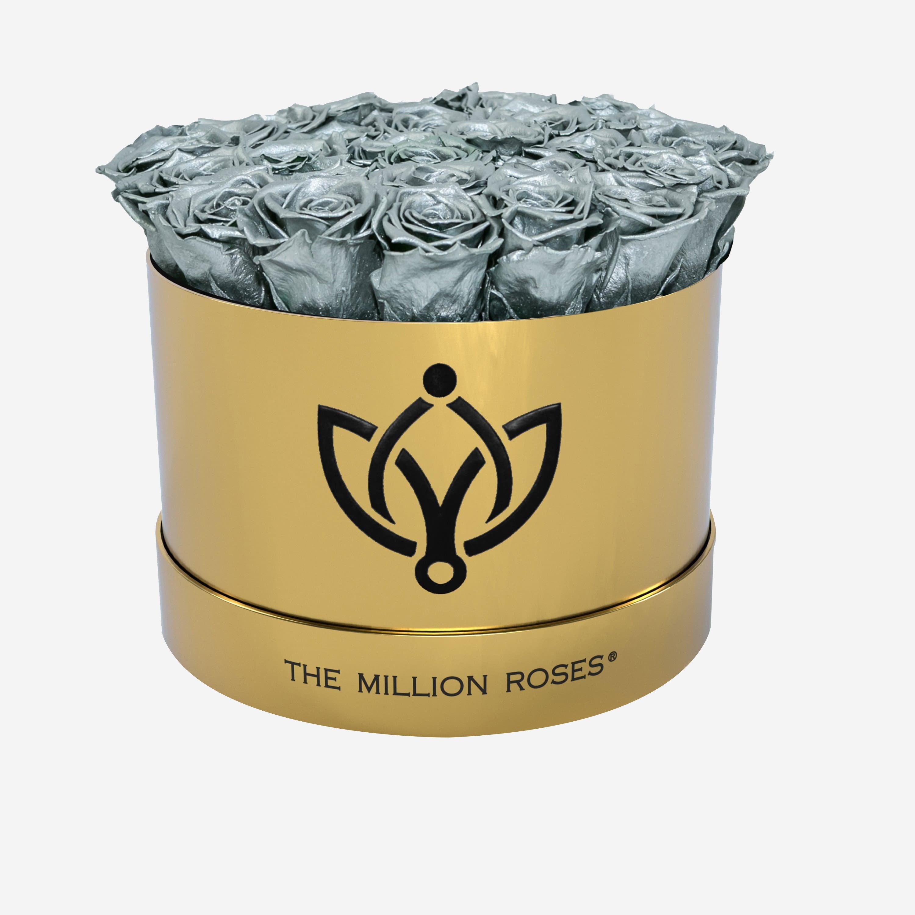 Supreme Mirror Gold Box | Silver Roses - The Million Roses
