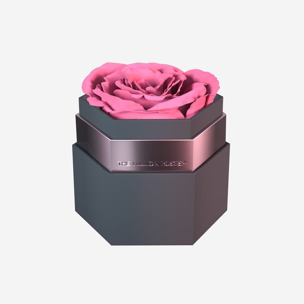 One in a Million™ Gray Hexagon Box | Pink Rose - The Million Roses