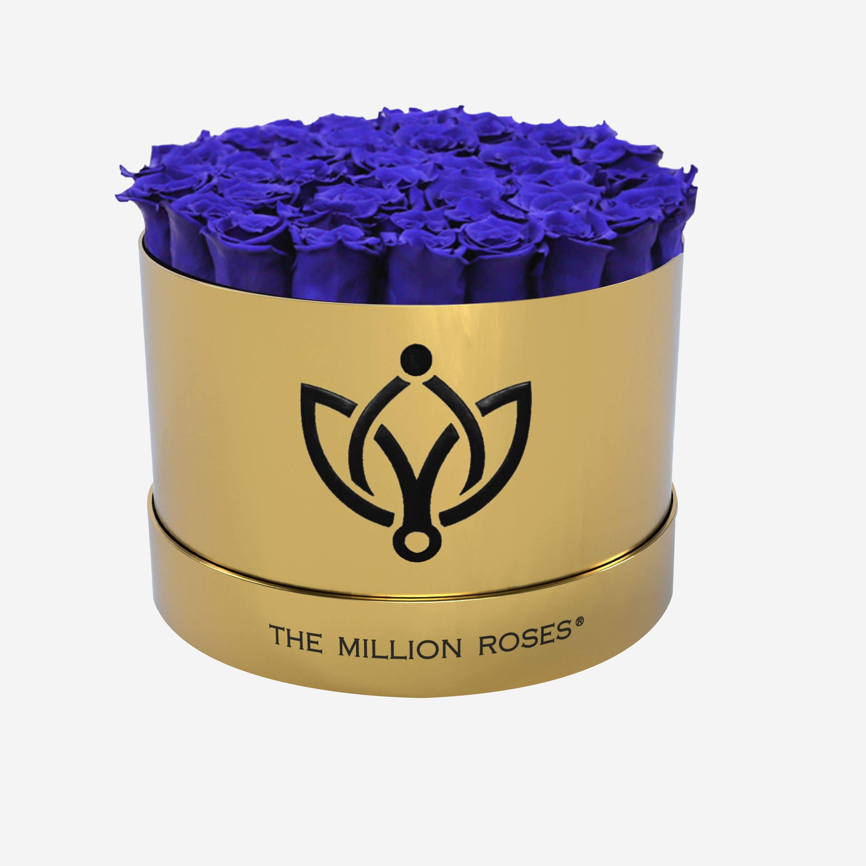 Supreme Mirror Gold Box | Royal Blue Roses - The Million Roses
