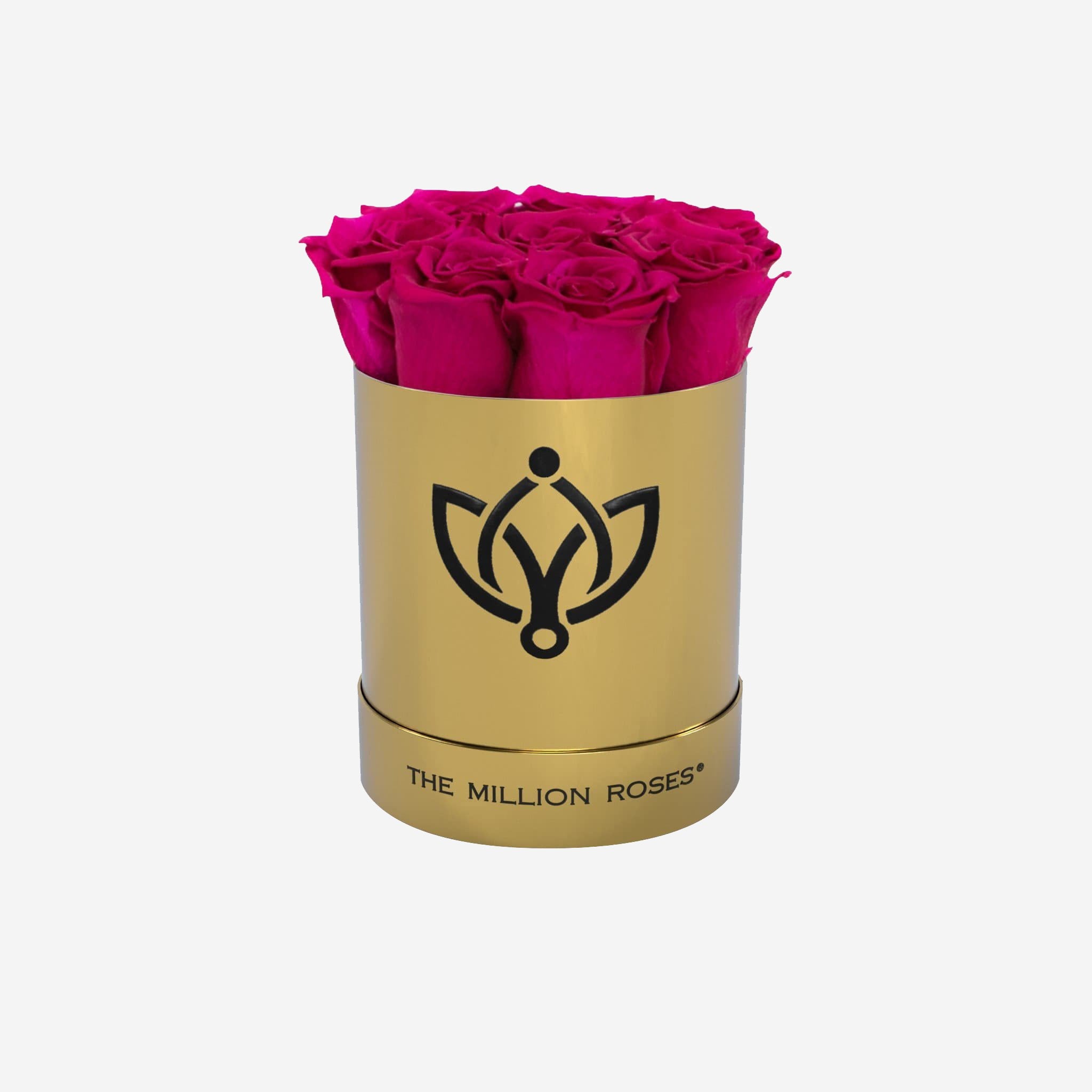 Basic Mirror Gold Box | Magenta Roses - The Million Roses