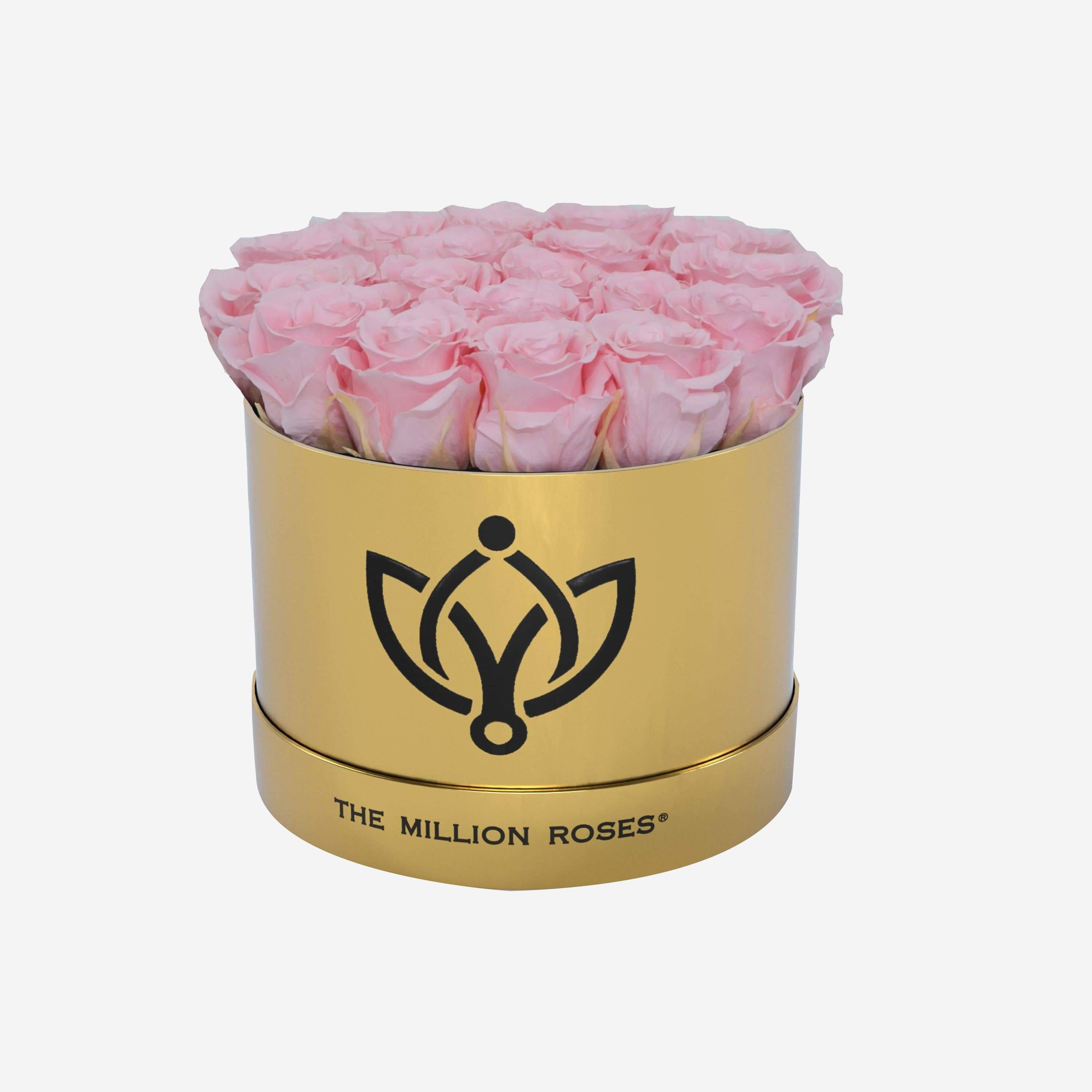 Classic Mirror Gold Box | Light Pink Roses - The Million Roses