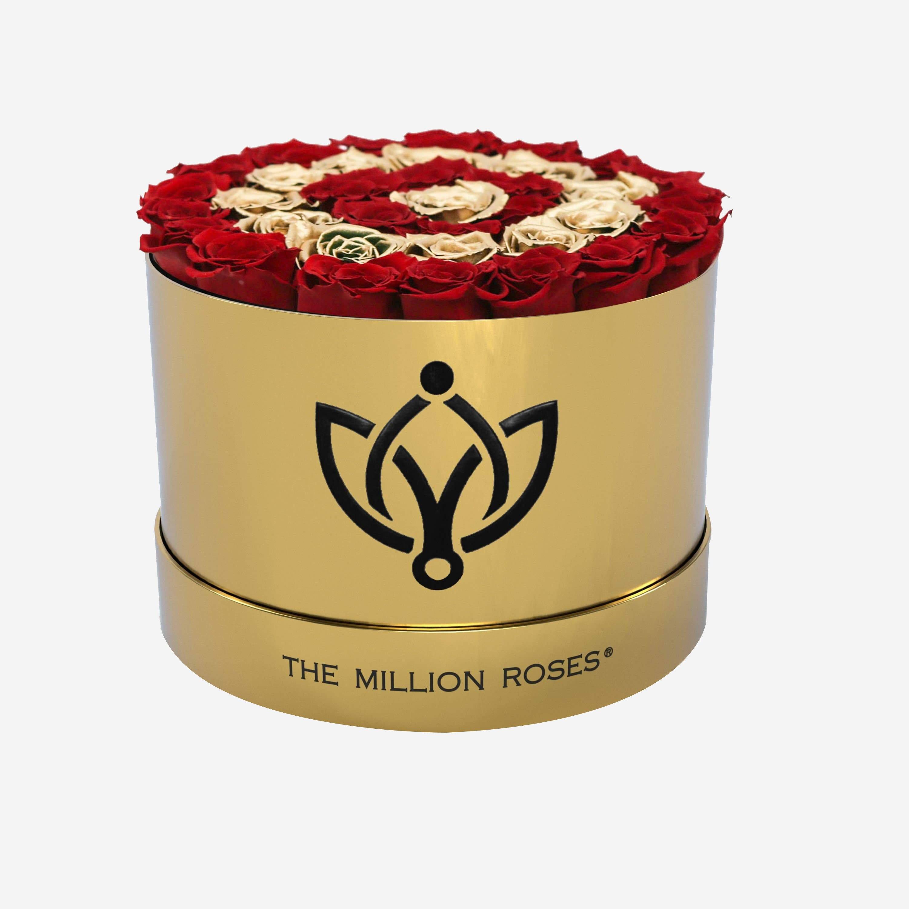 Supreme Mirror Gold Box | Red & Gold Roses | Target - The Million Roses