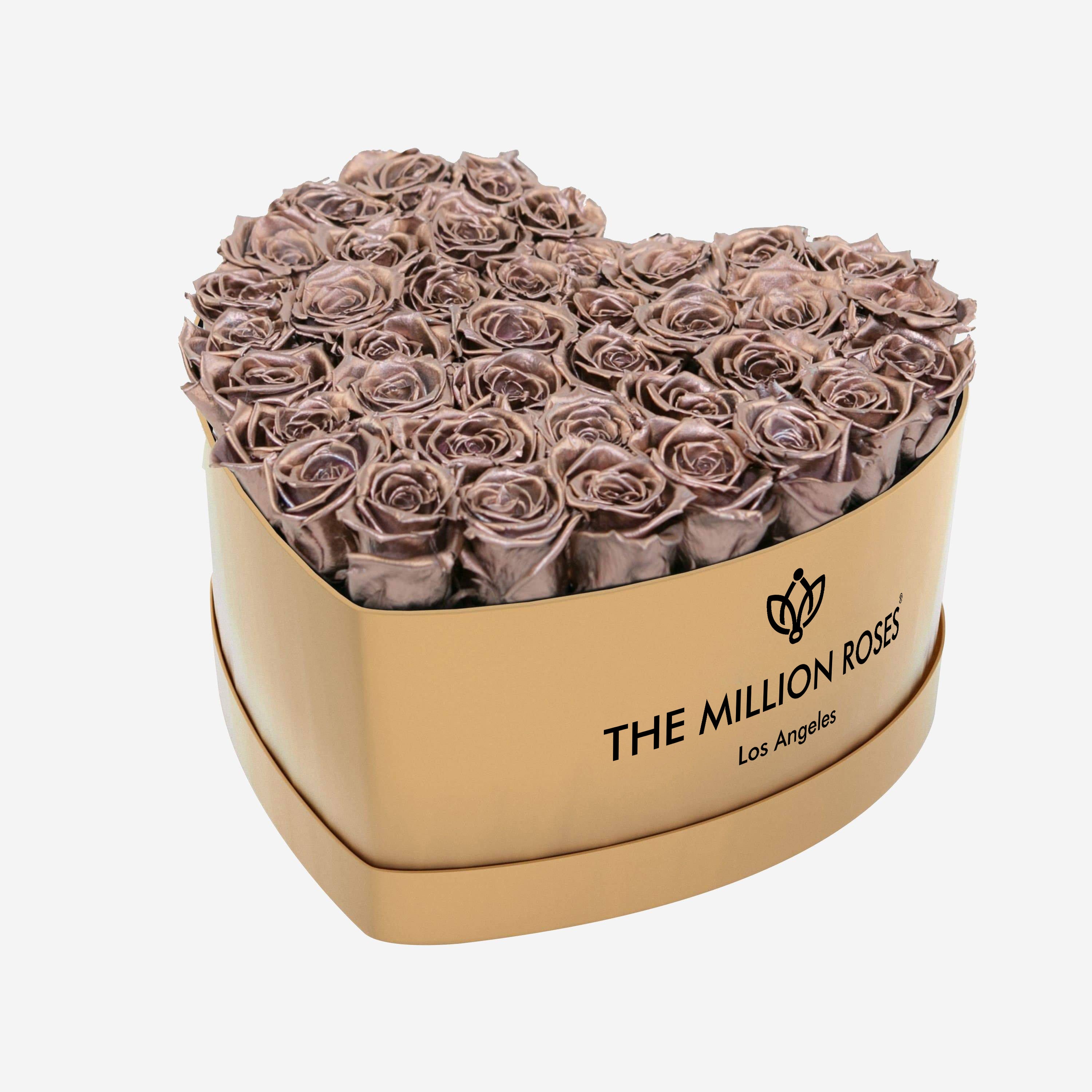 Heart Gold Box | Rose Gold Roses - The Million Roses