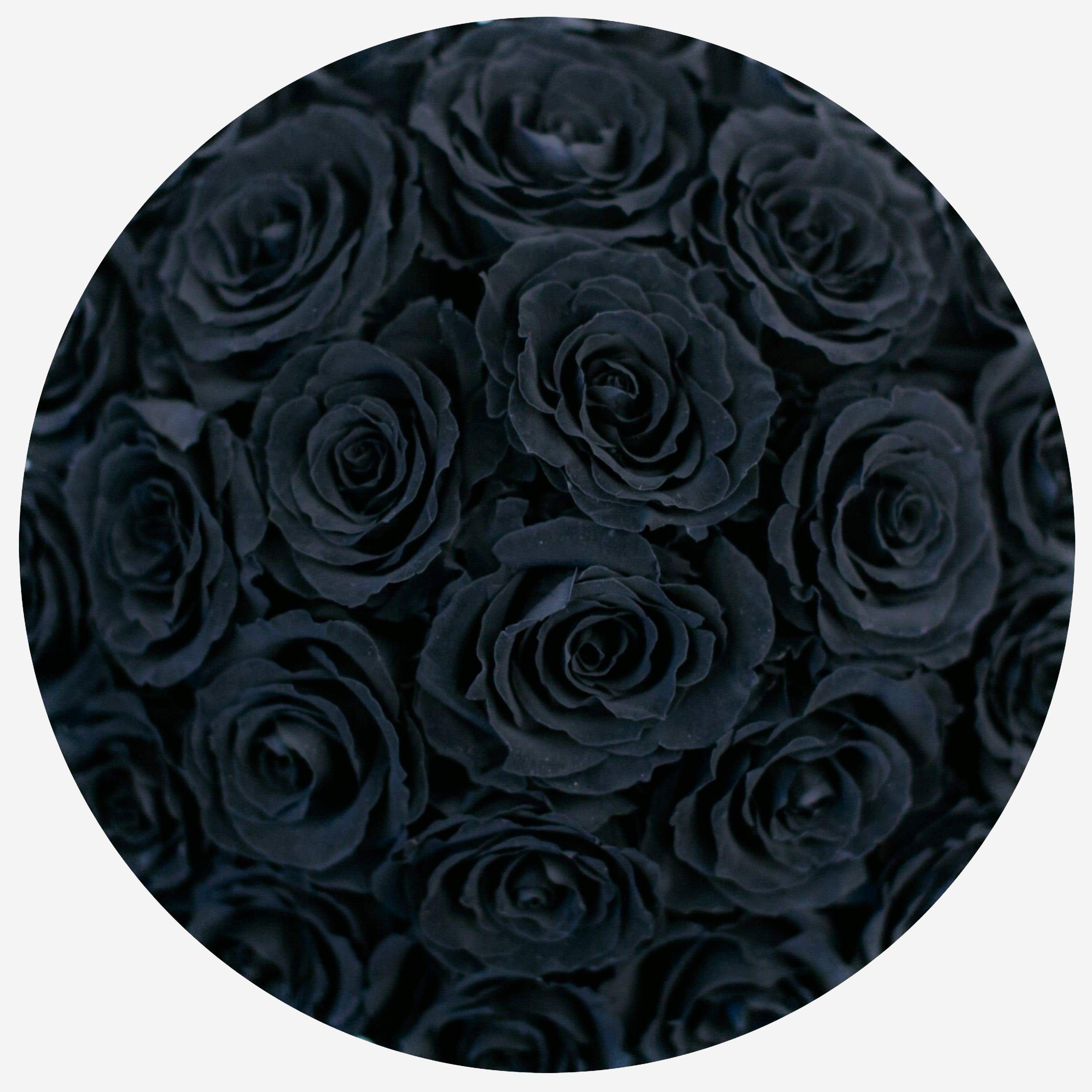 Classic Light Pink Suede Dome Box | Black Roses - The Million Roses