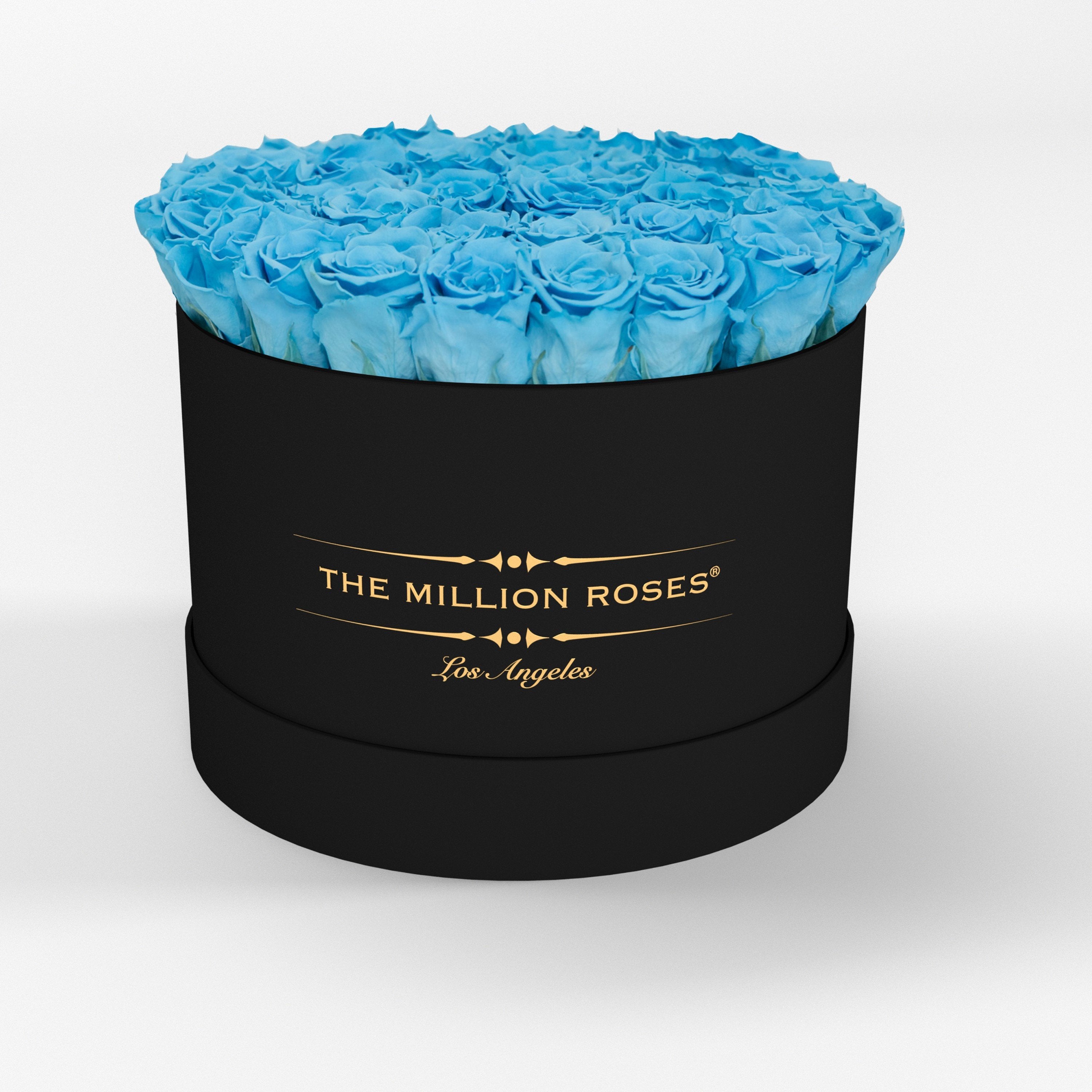 ( LA ) Black - Premium Box with Light Blue Roses Kit - the million roses