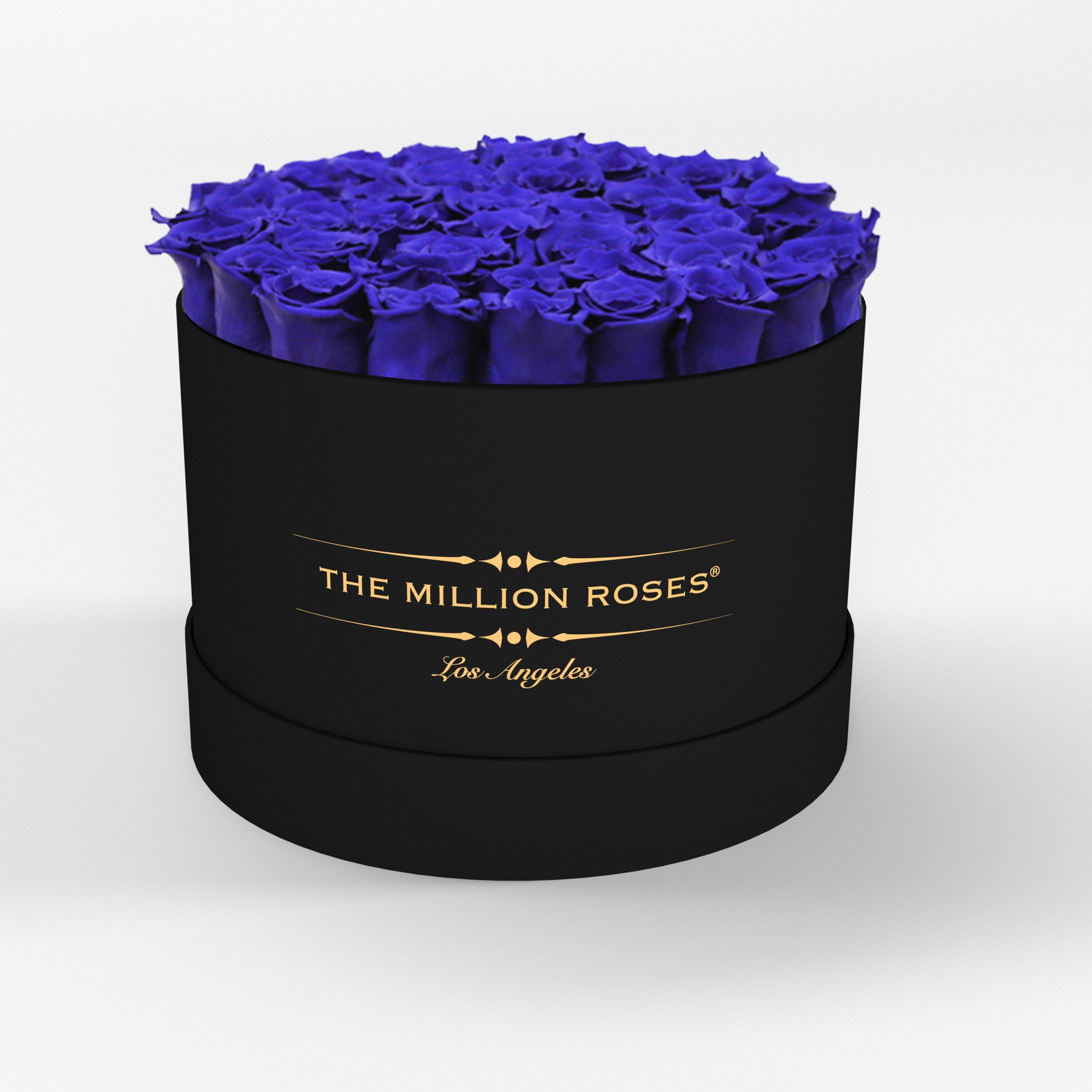 ( LA ) Black - Premium Box with Royal Blue Roses Kit - the million roses