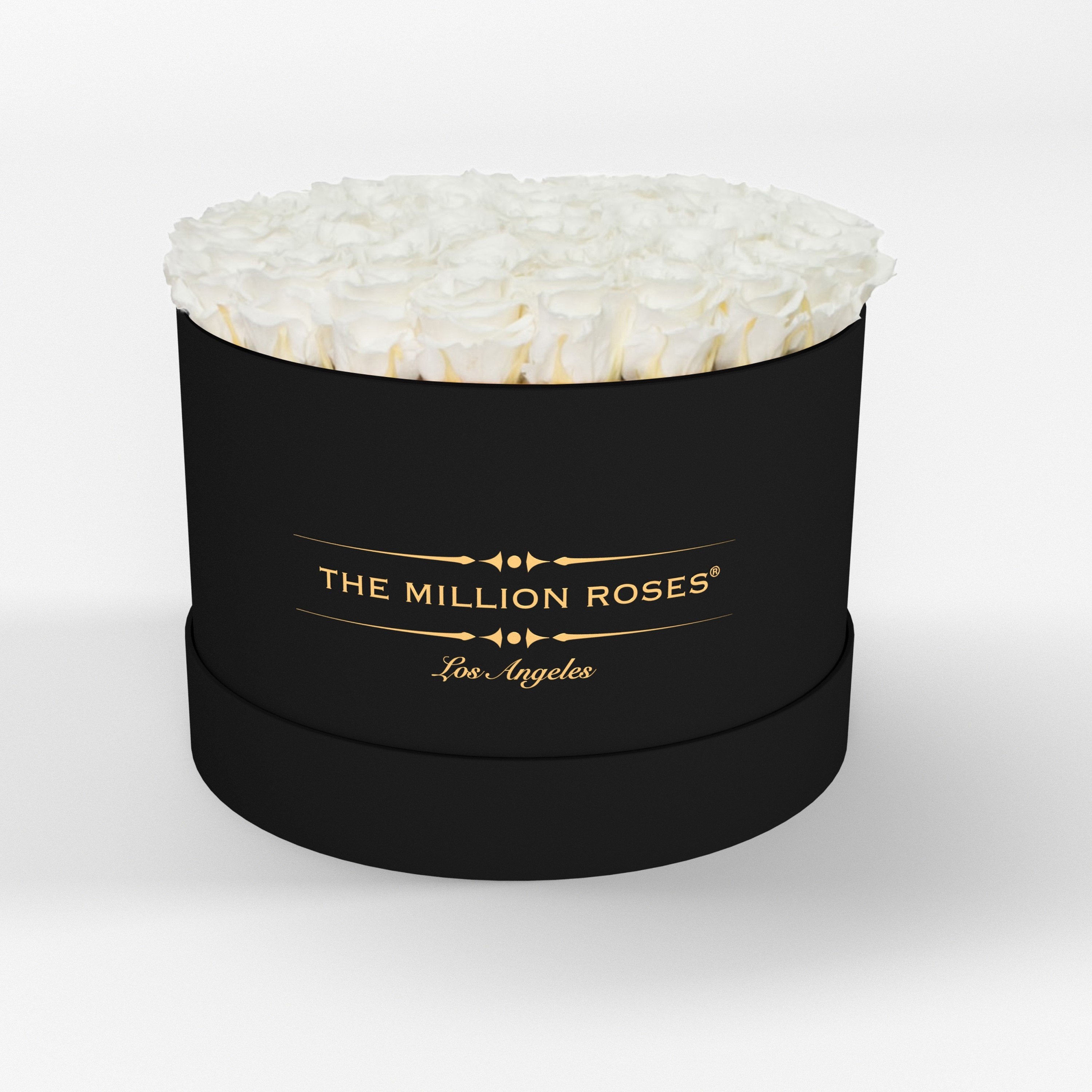( LA ) Black - Premium Box with White Roses Kit - the million roses