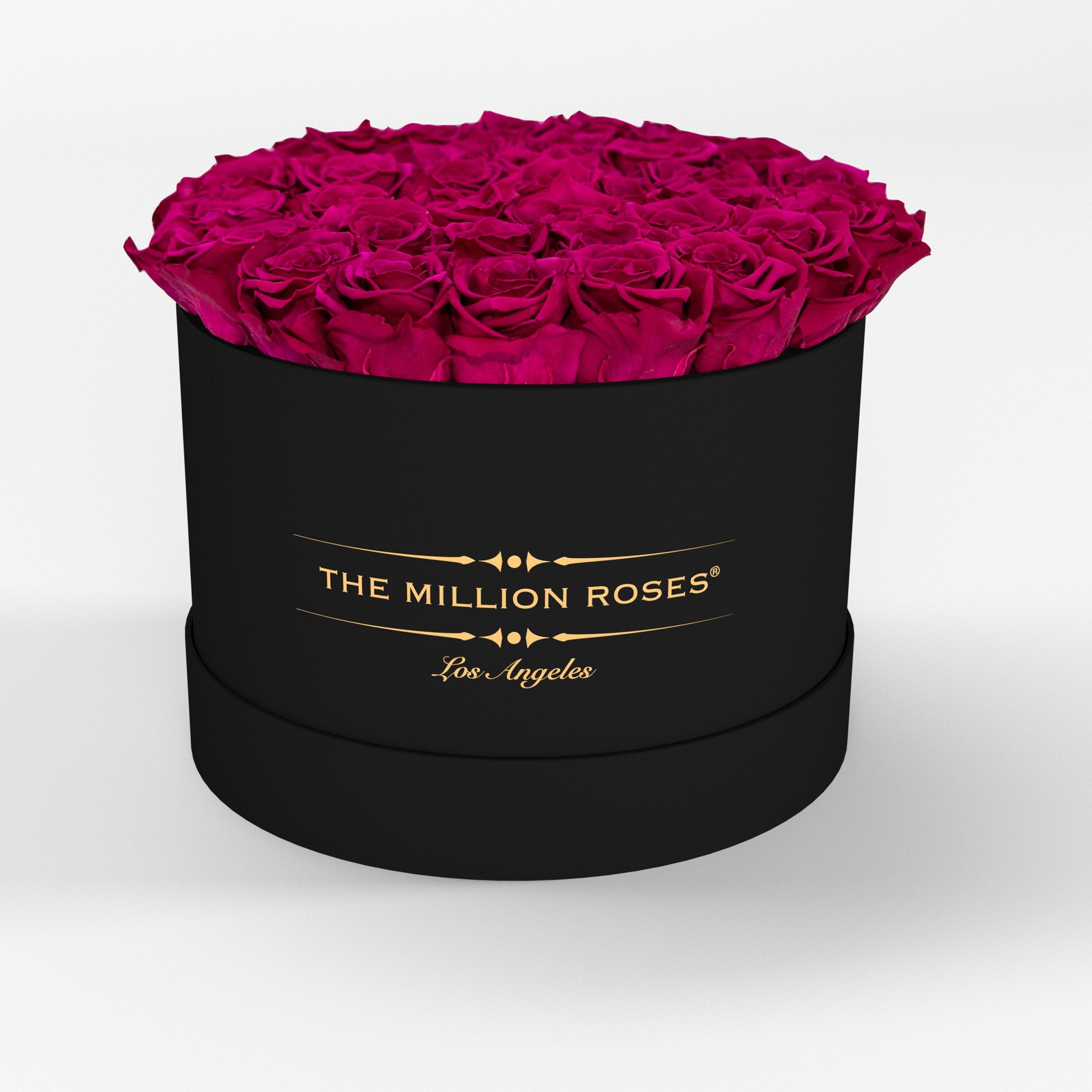 ( LA ) Black - Premium Box with Magenta Roses Kit - the million roses