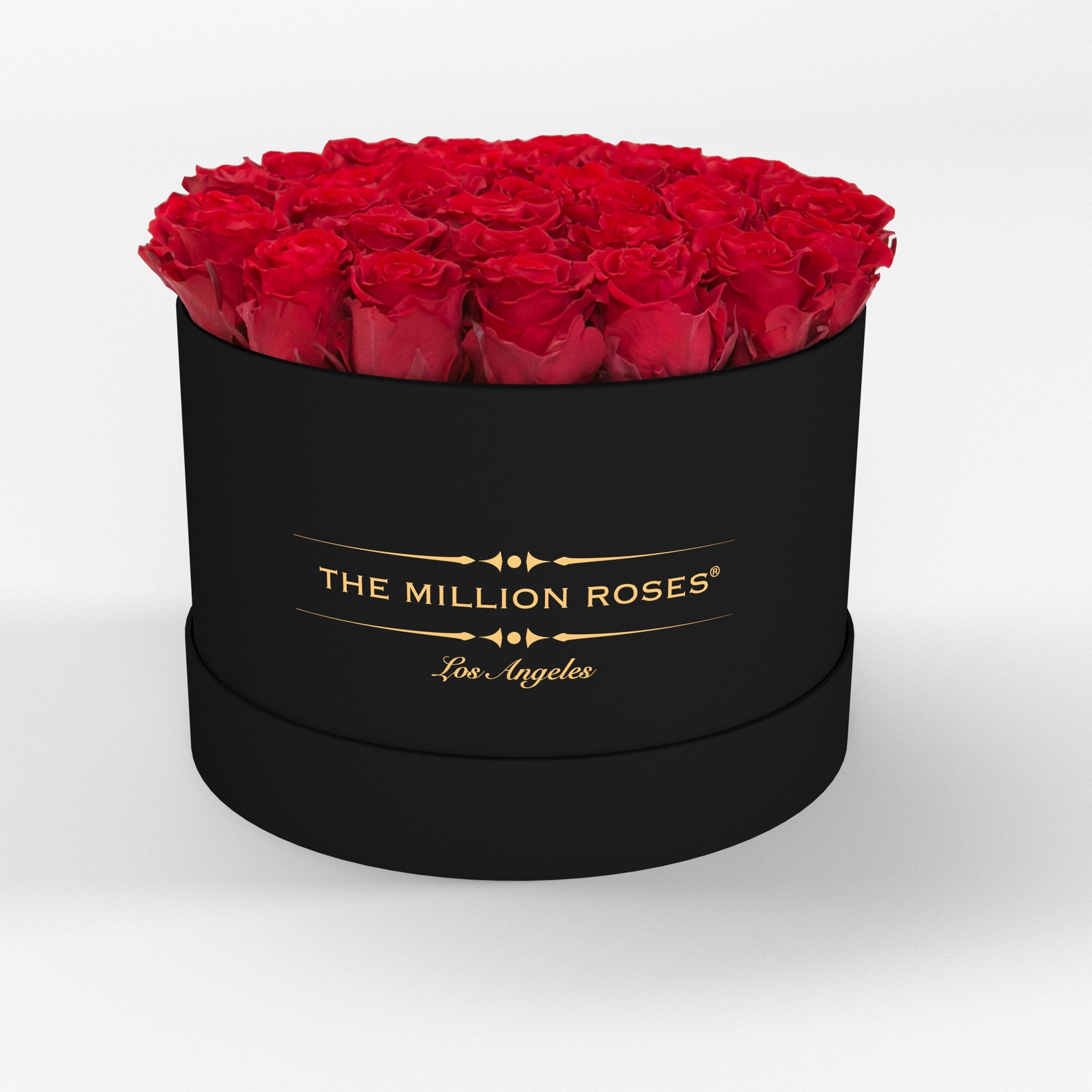 ( LA ) Black - Premium Box with Red Roses Kit - the million roses