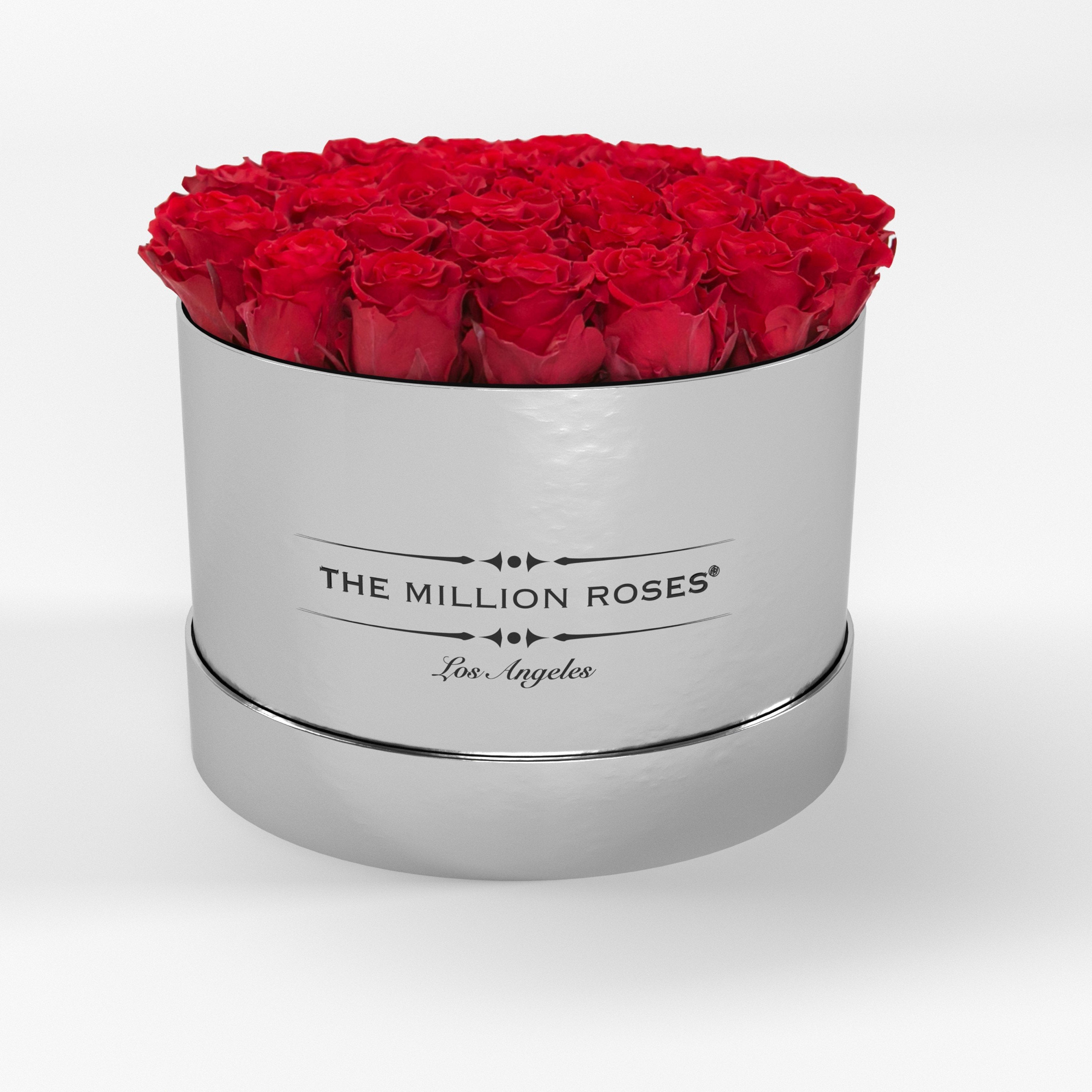 ( LA ) Silver - Premium Box with Red Roses Kit - the million roses