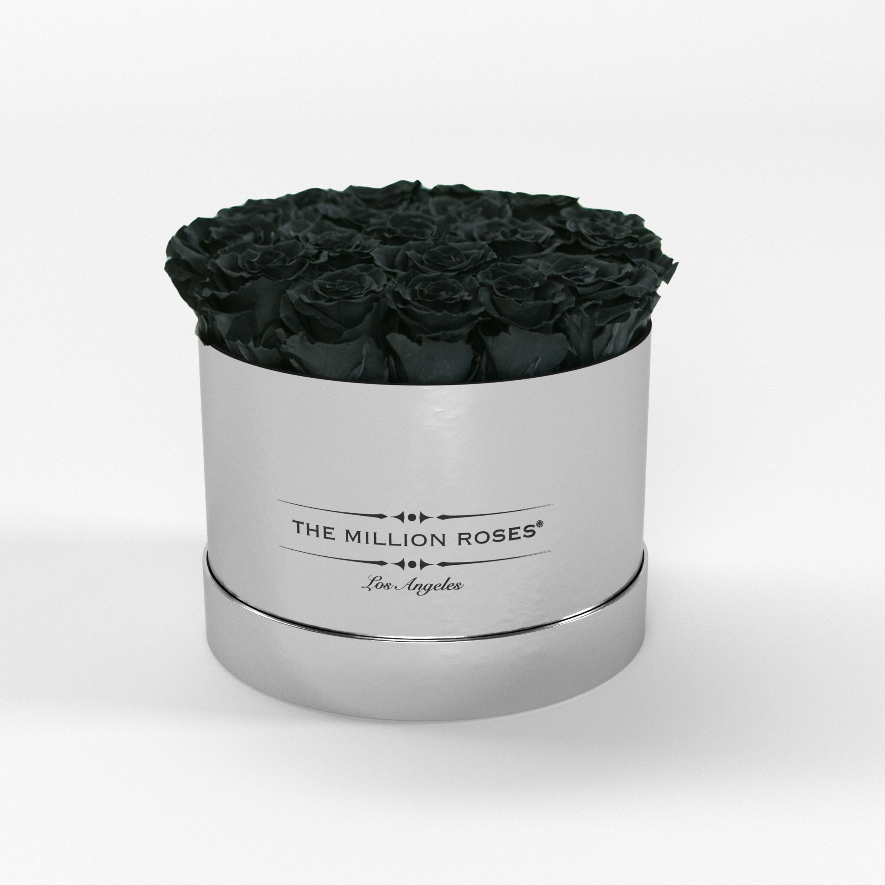 ( LA ) Silver - Classic Box with Black Roses Kit - the million roses