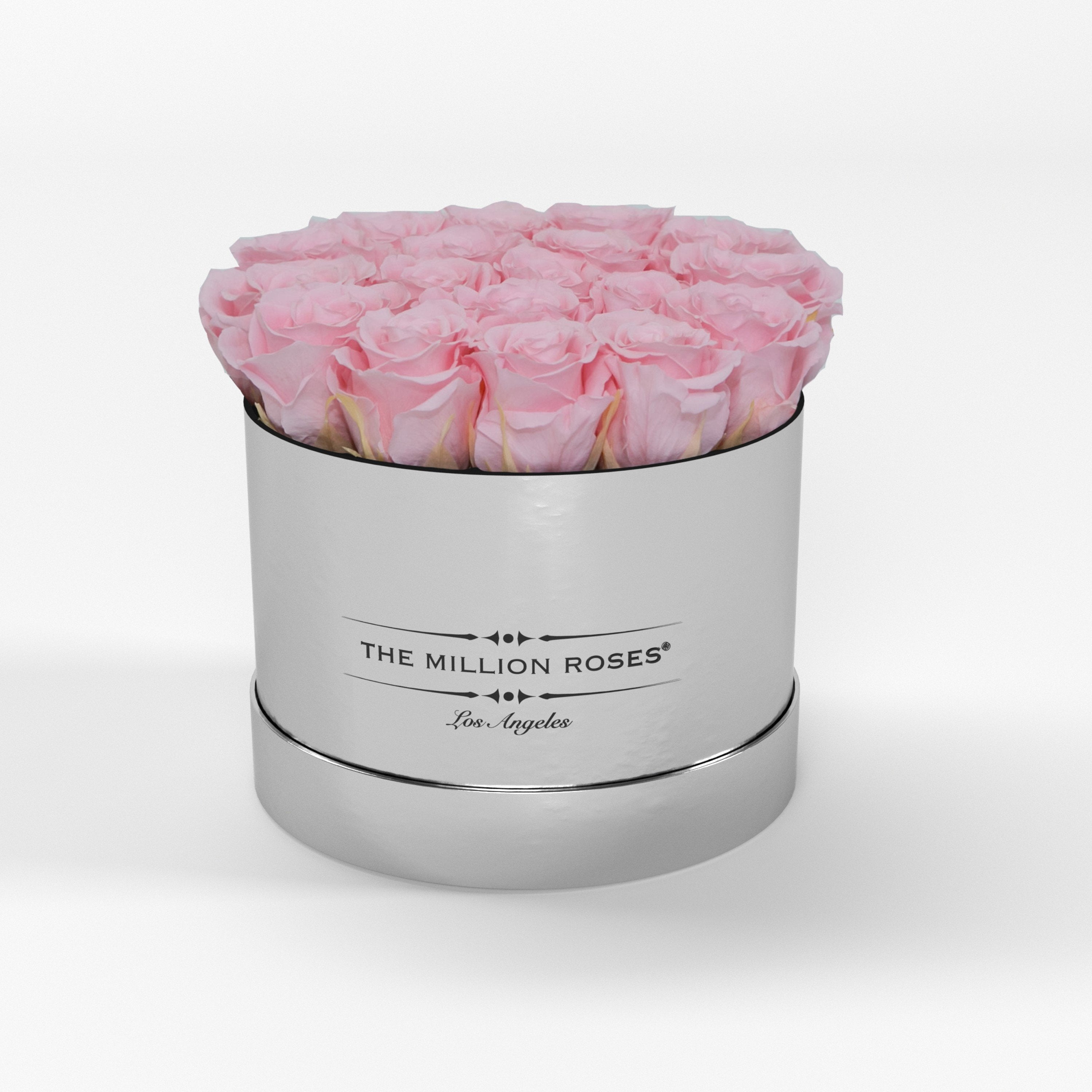 ( LA ) Silver - Classic Box with Light Pink Roses Kit - the million roses