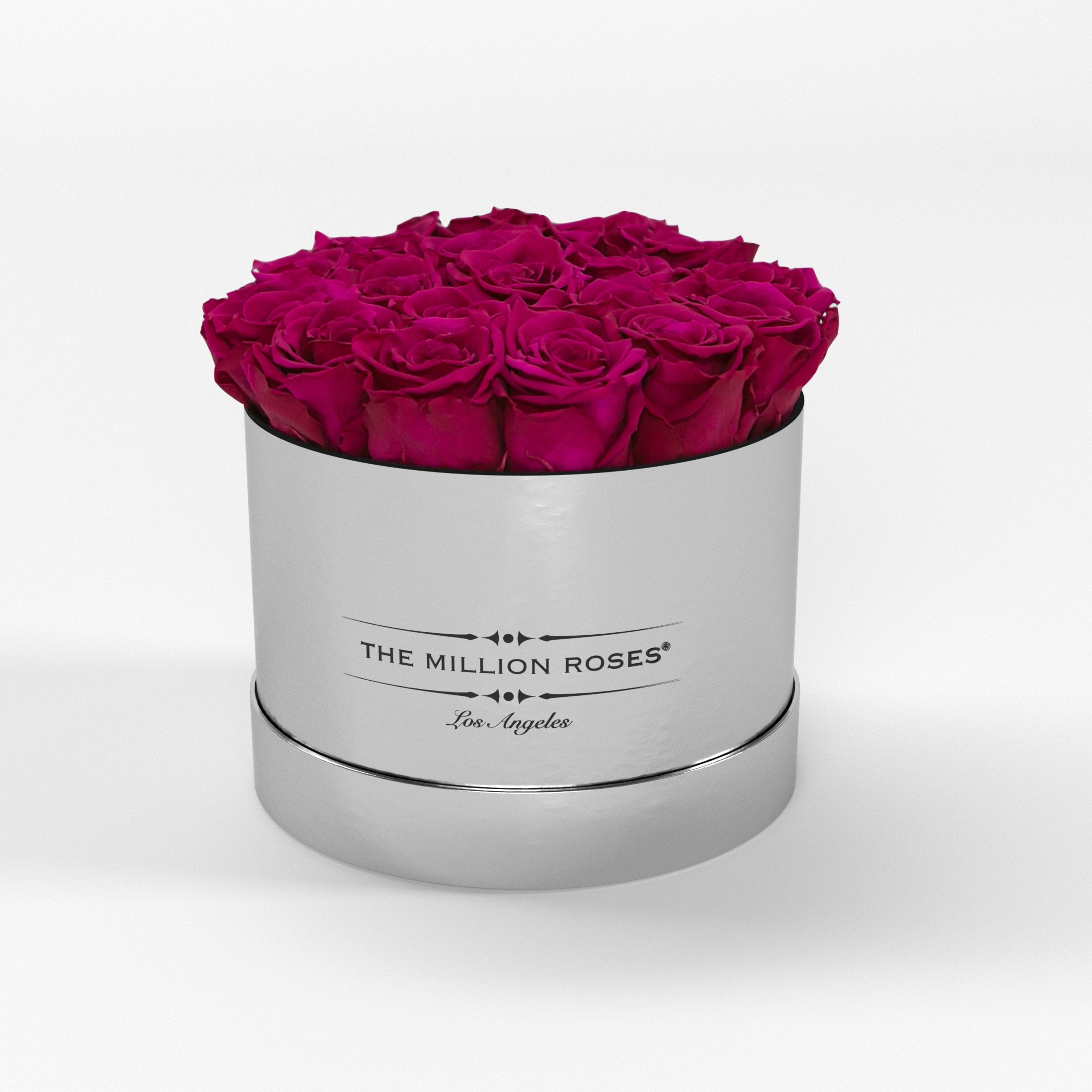 ( LA ) Silver - Classic Box with Magenta Roses Kit - the million roses