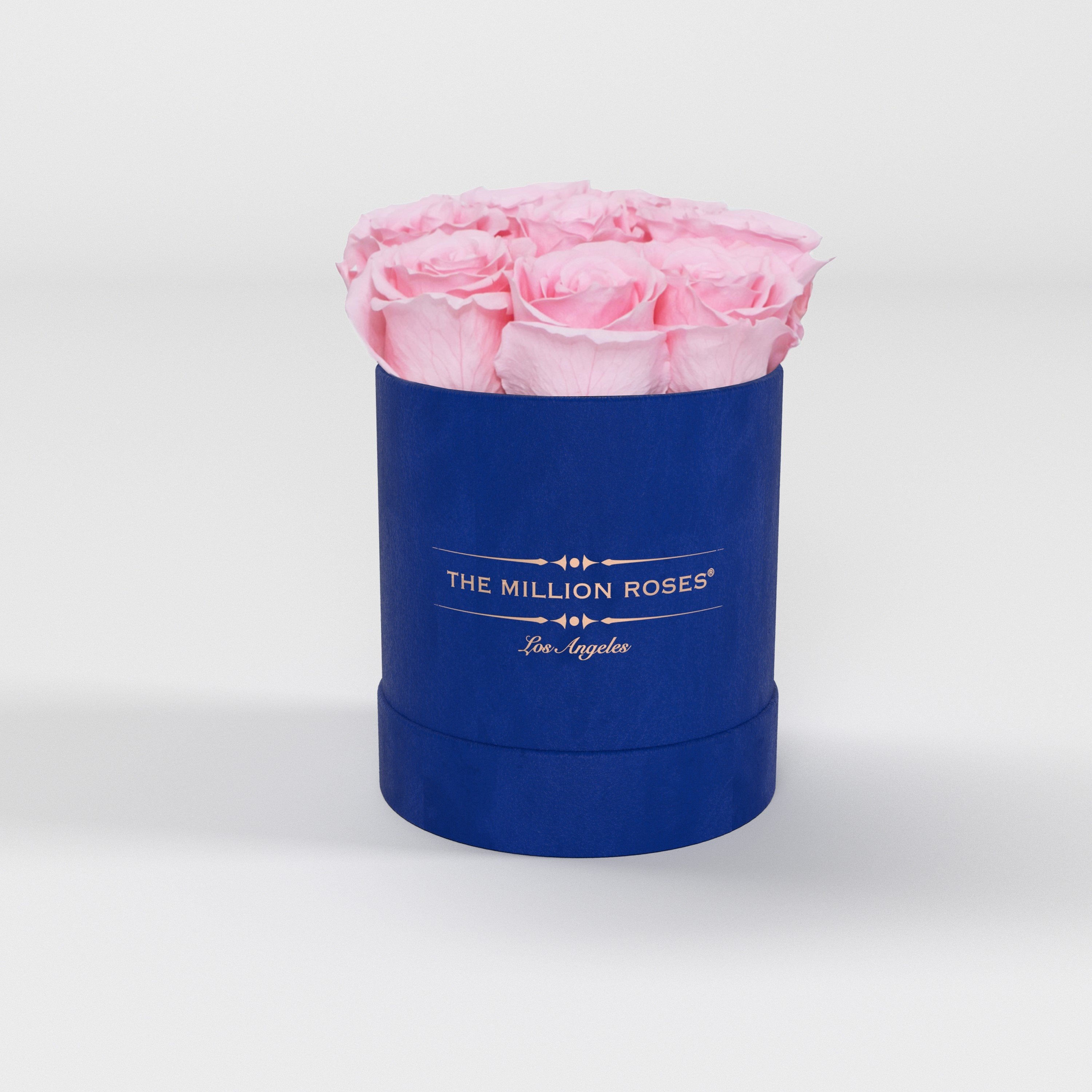 ( LA ) Blue - Suede - Basic Box with Light Pink Roses Kit - the million roses