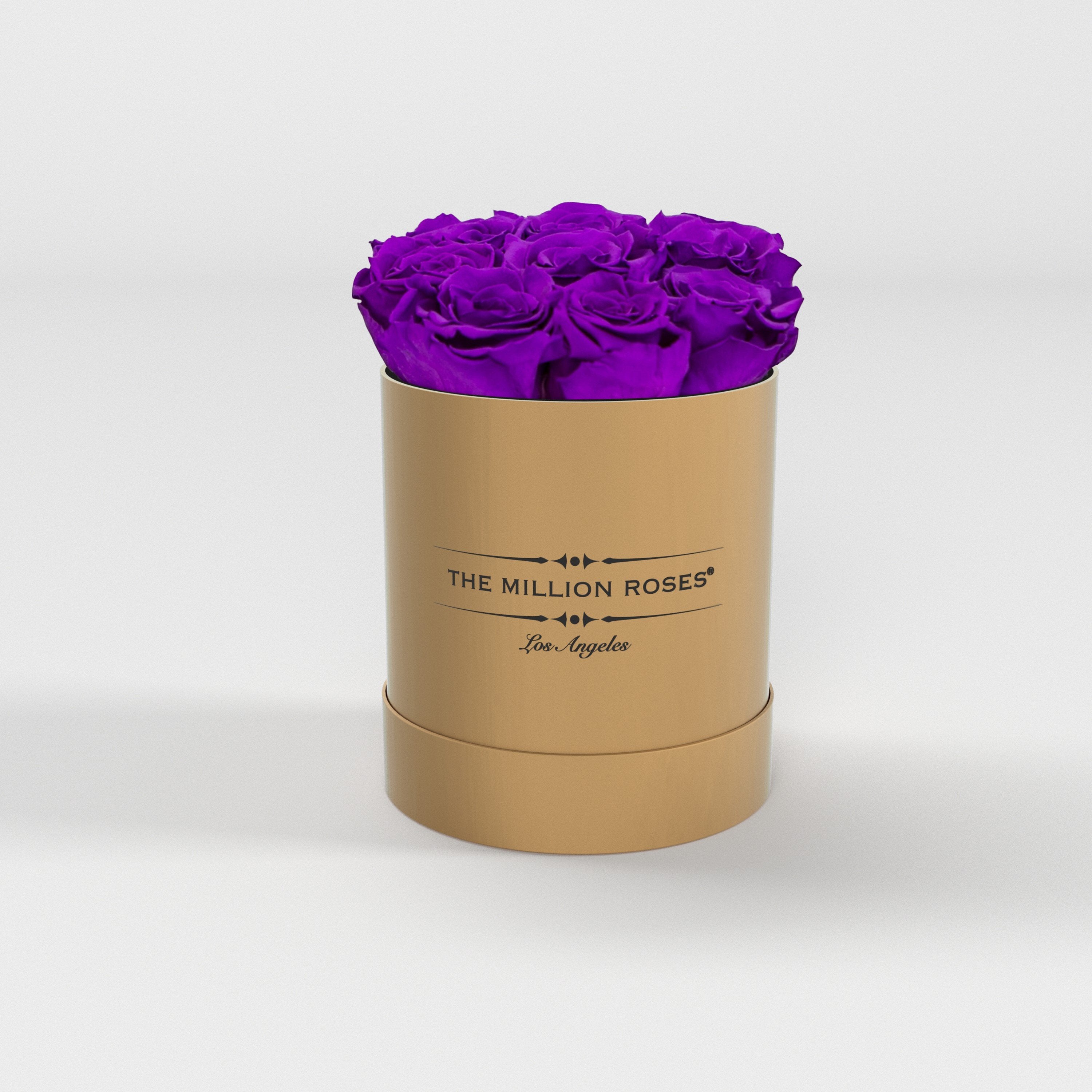 ( LA ) Gold - Basic Box with Bright Purple Roses