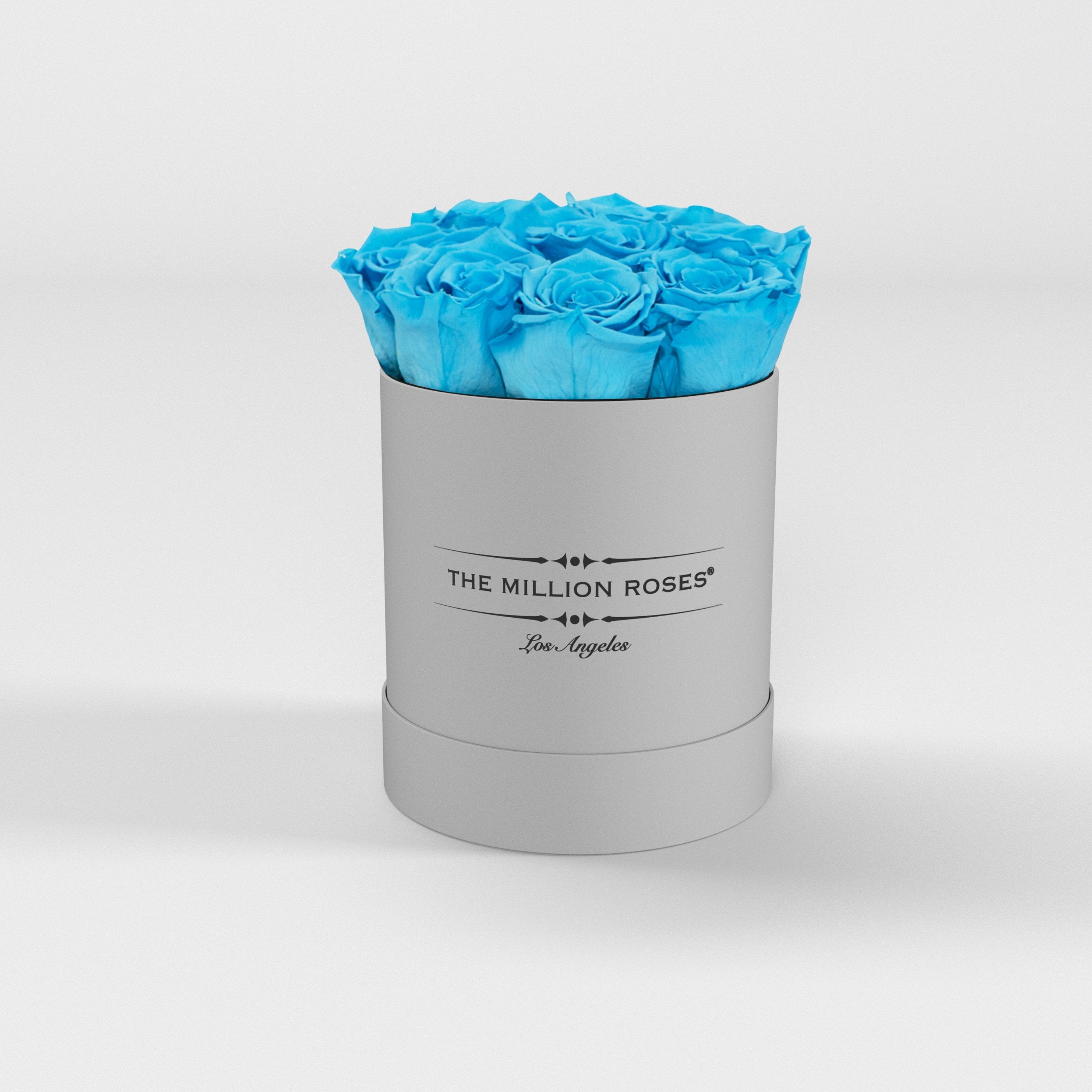 ( LA ) White - Basic Box with Light Blue Roses