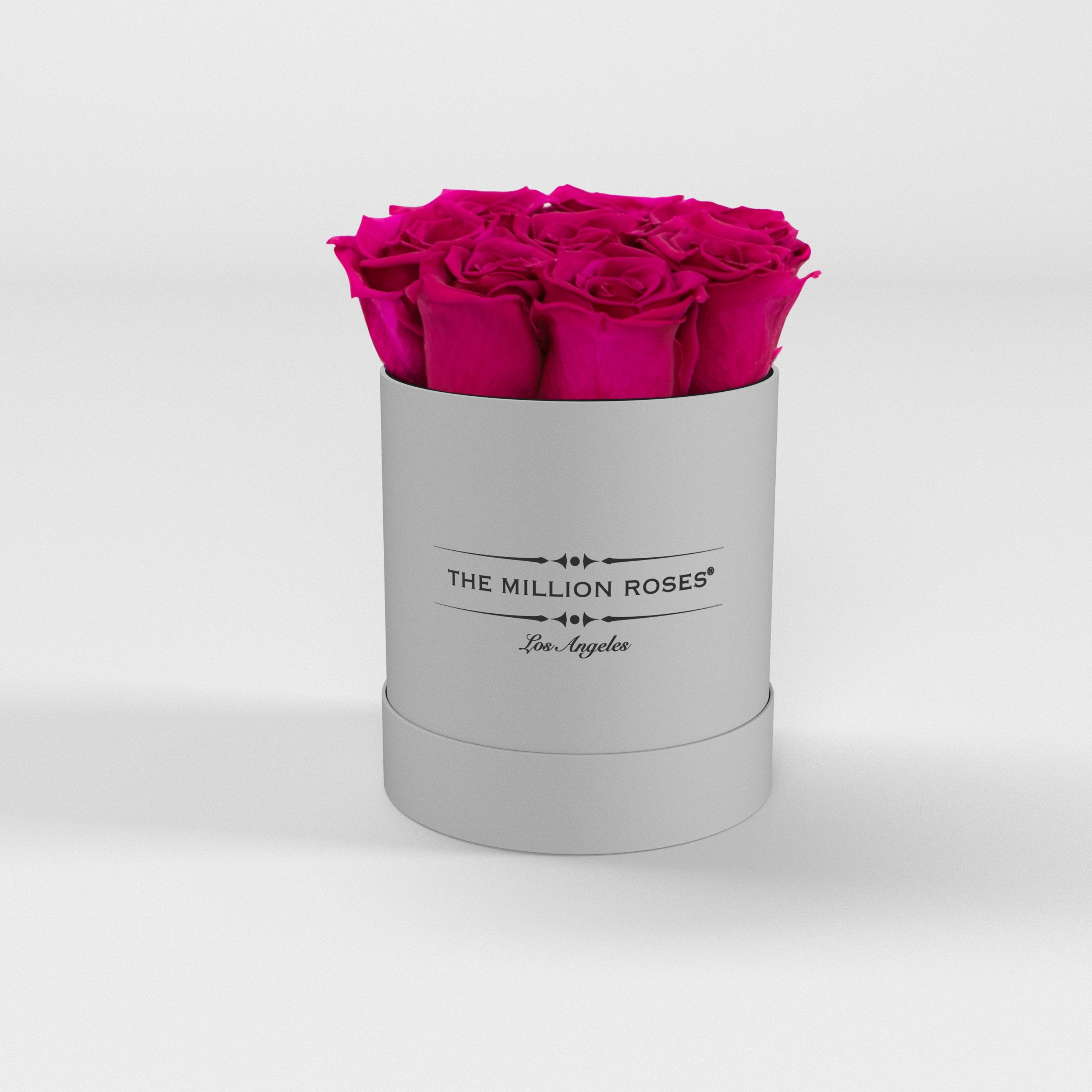 ( LA ) White - Basic Box with Magenta Roses