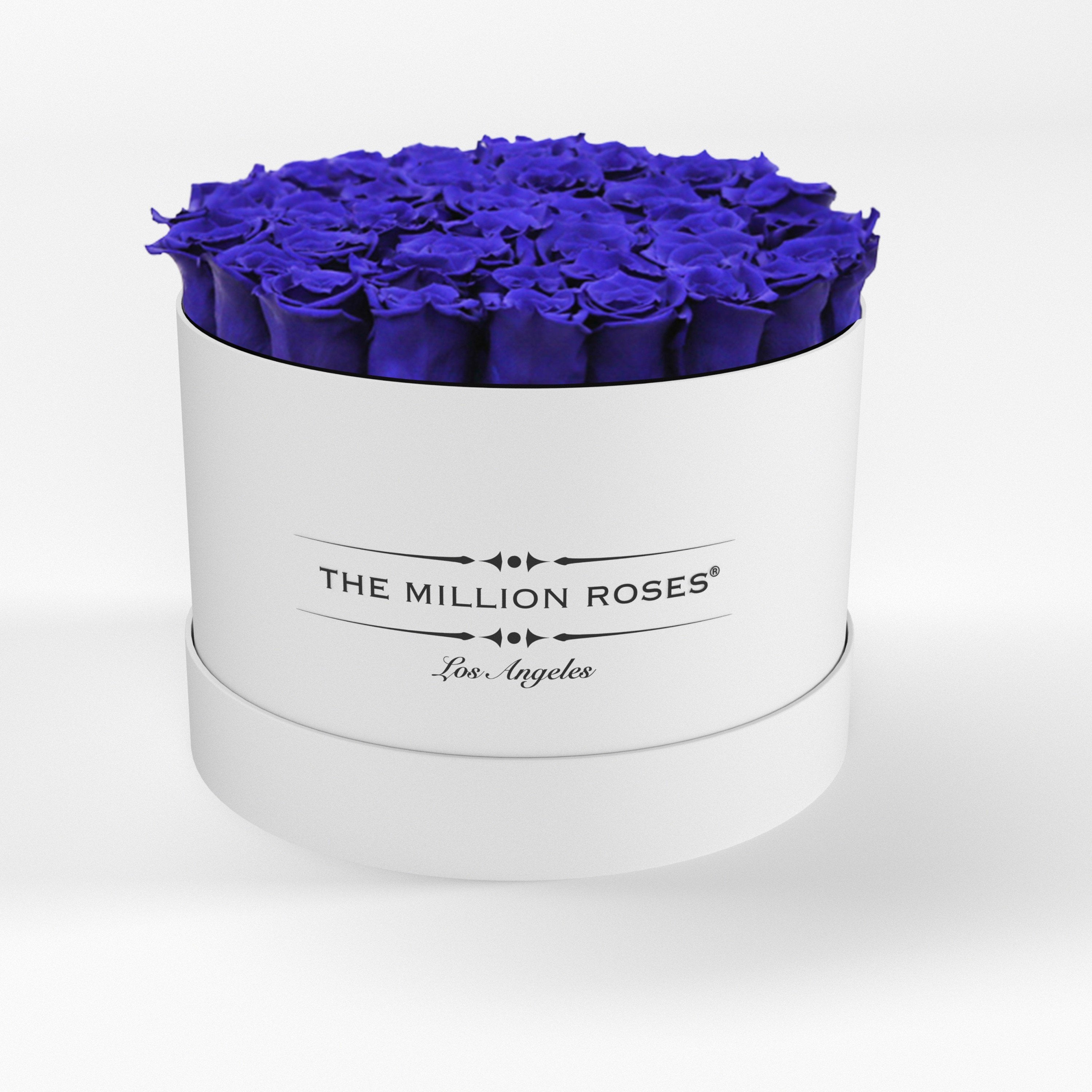 ( LA ) White - Premium Box with Royal Blue Roses Kit - the million roses