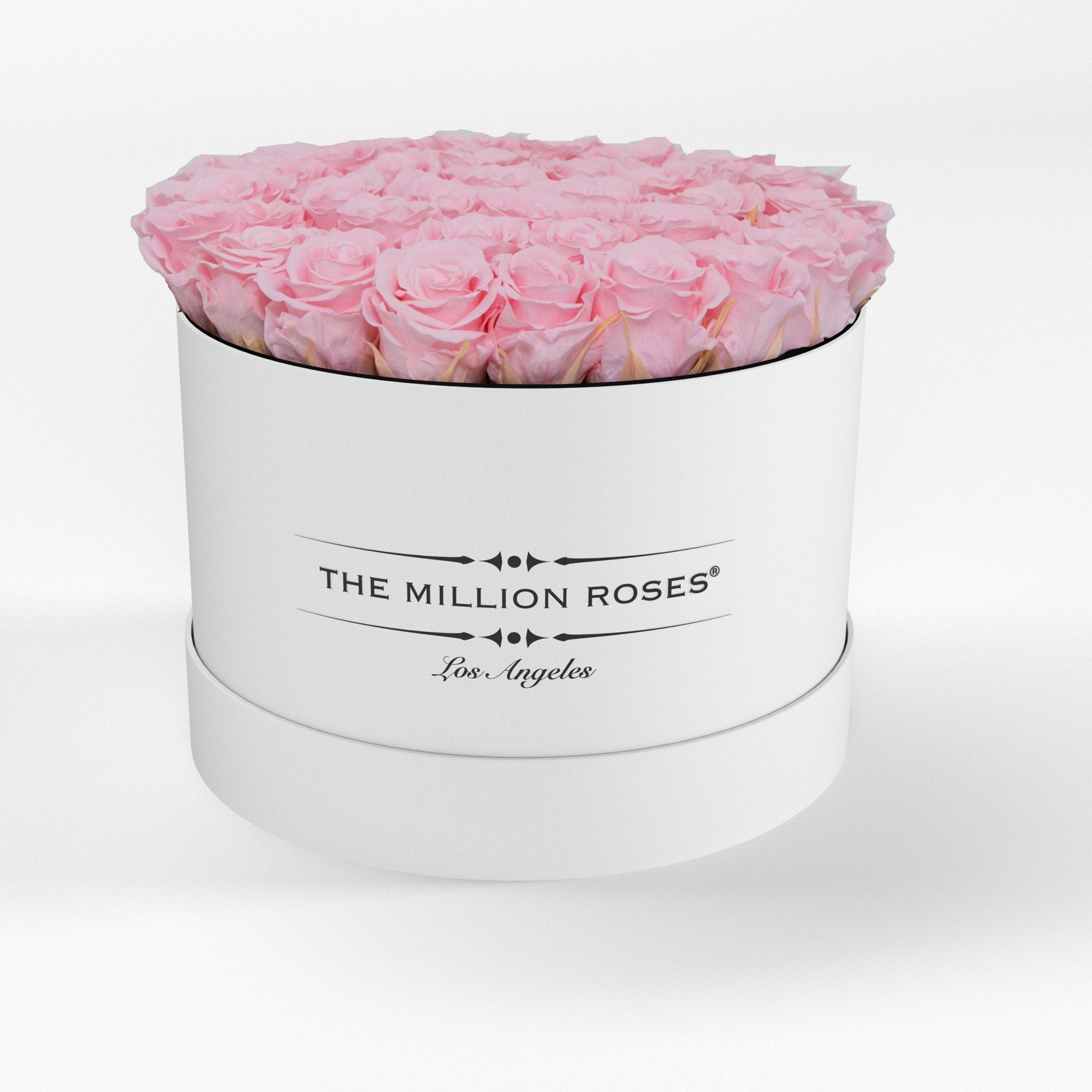 ( LA ) White - Premium Box with Light Pink Roses Kit - the million roses