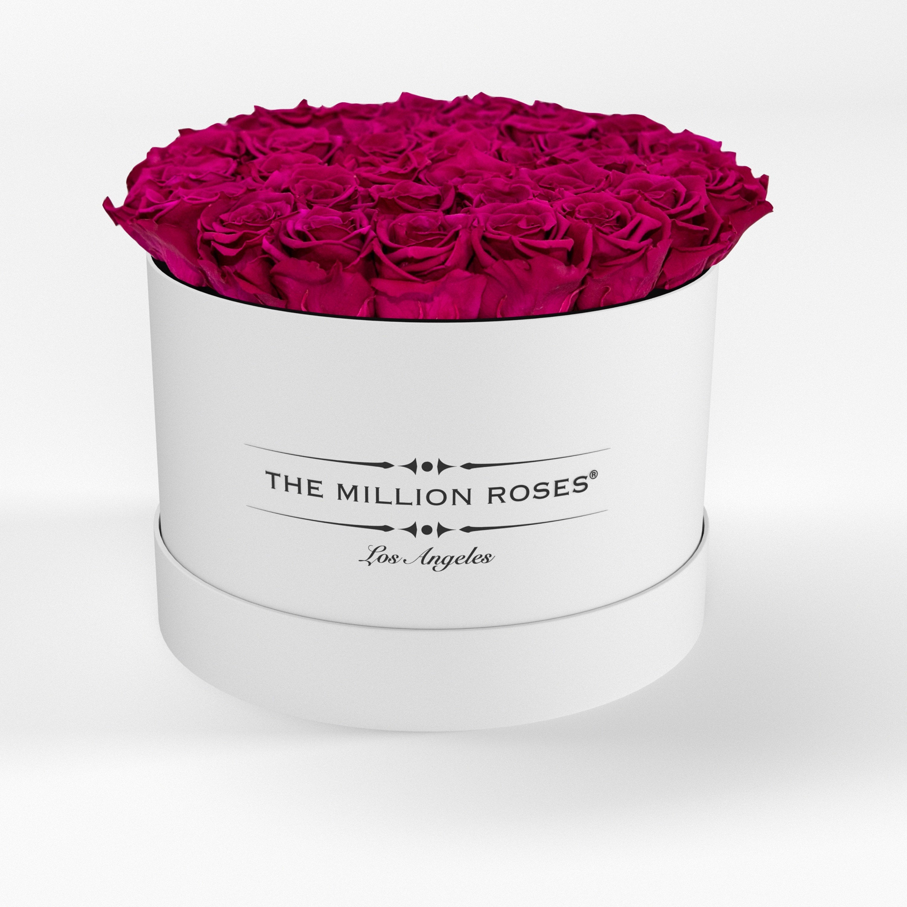 ( LA ) White - Premium Box with Magenta Roses Kit - the million roses