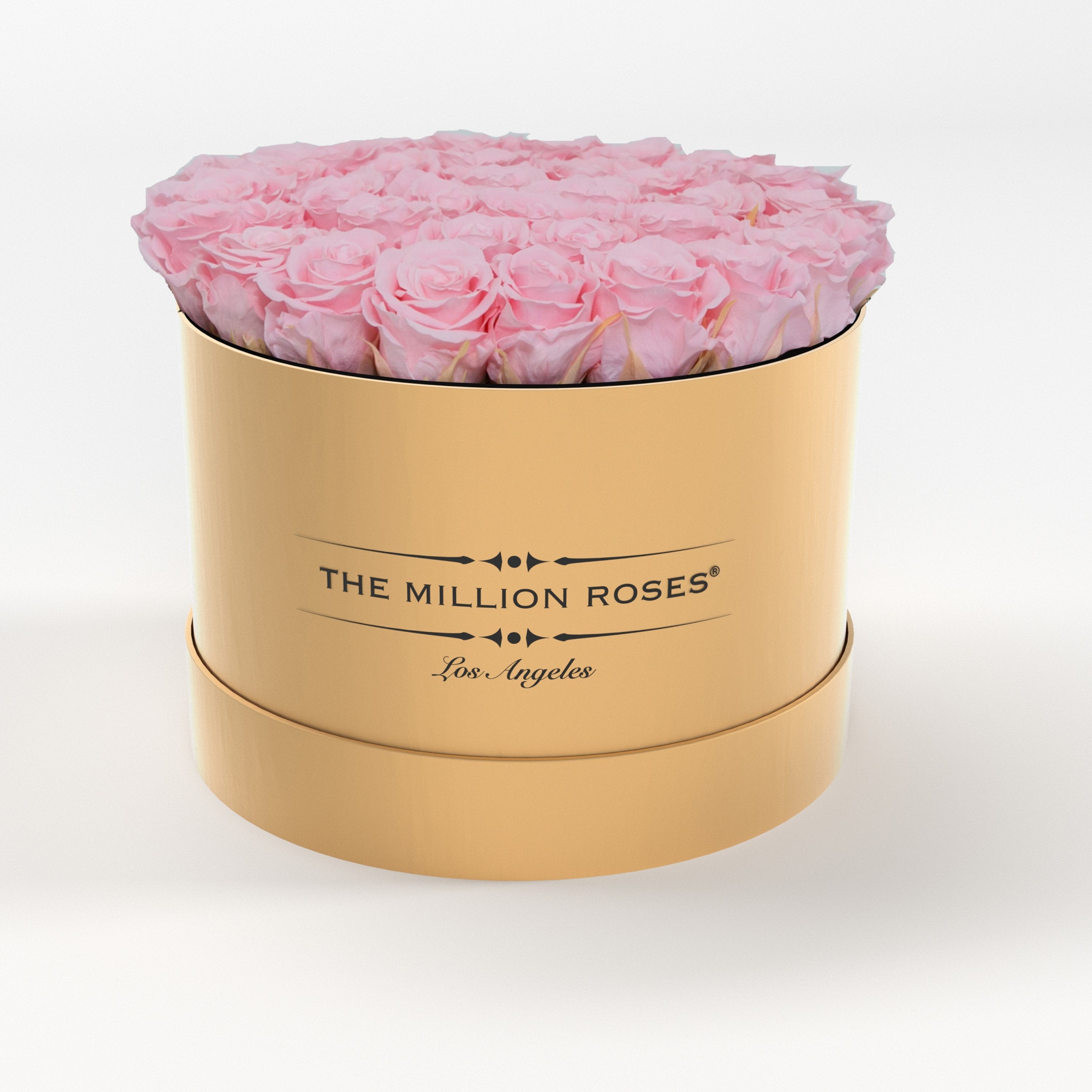 ( LA ) Gold - Premium Box with Light Pink Roses Kit - the million roses