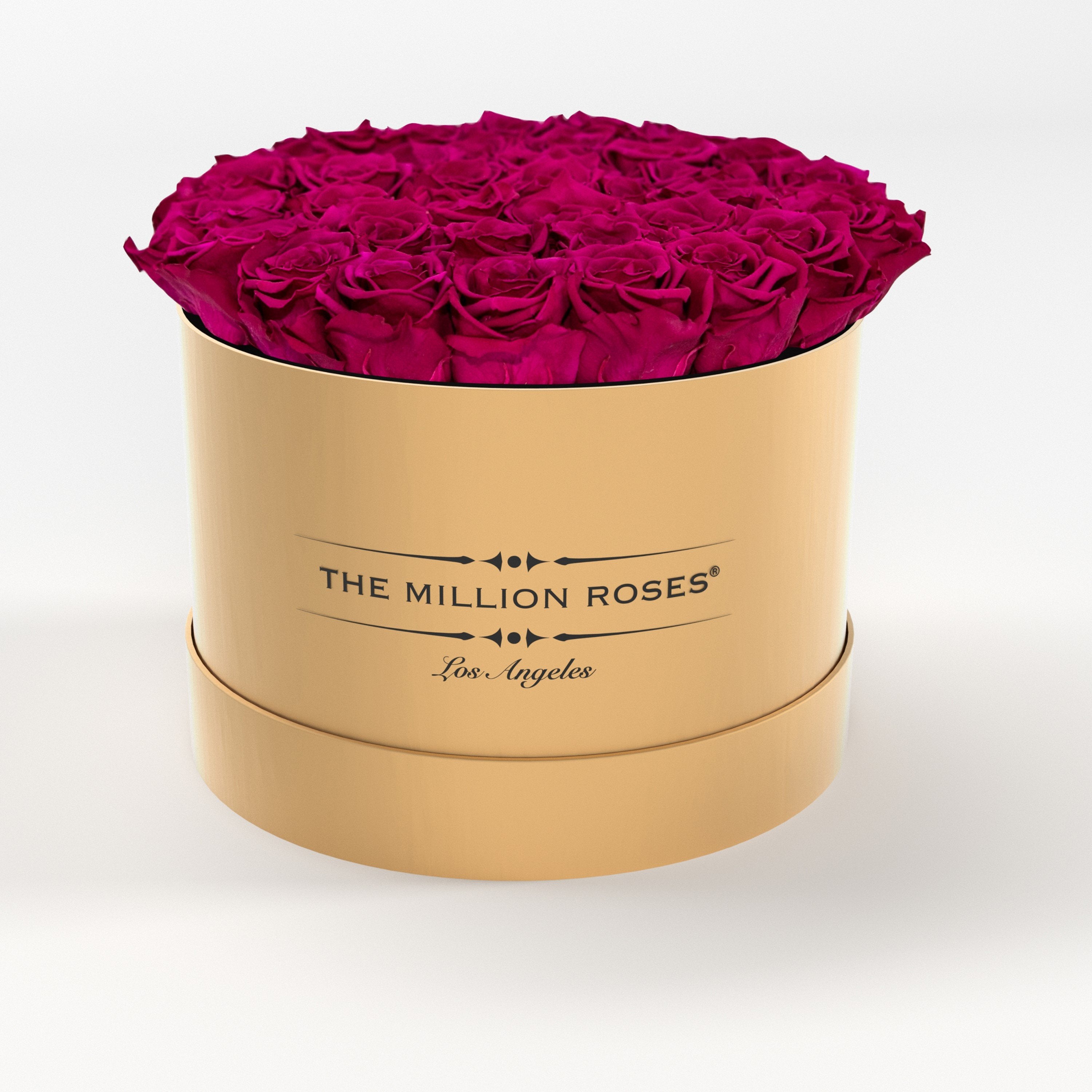 ( LA ) Gold - Premium Box with Magenta Roses Kit - the million roses