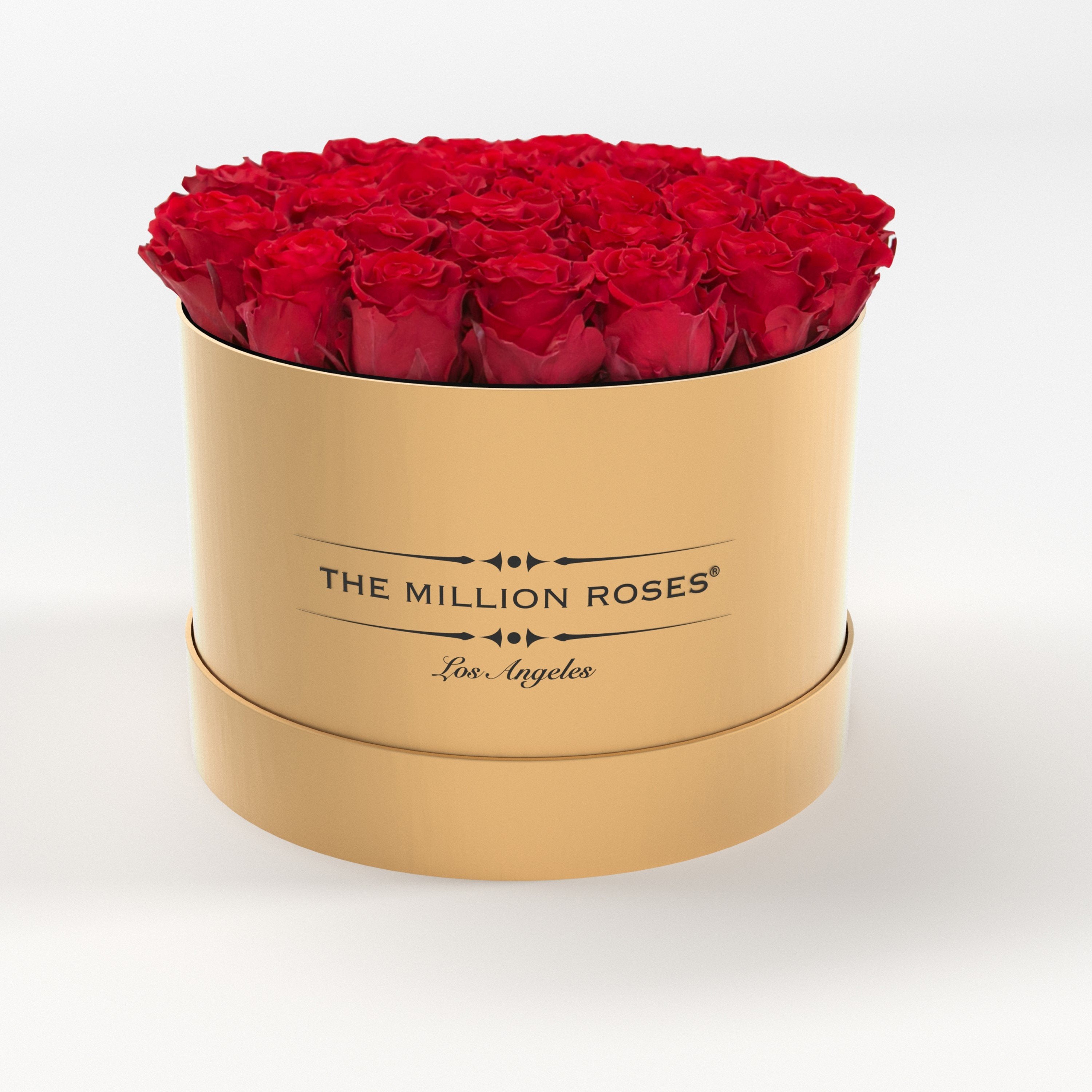 ( LA ) Gold - Premium Box with Red Roses Kit - the million roses