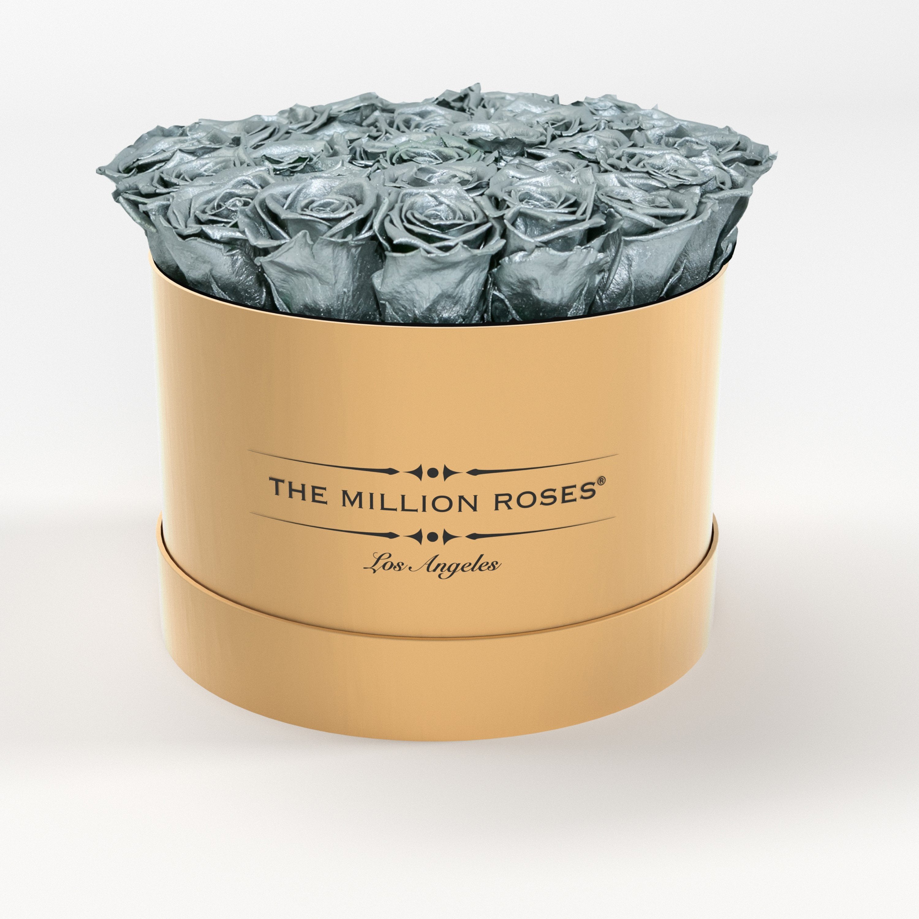 ( LA ) Gold - Premium Box with Silver Roses Kit - the million roses
