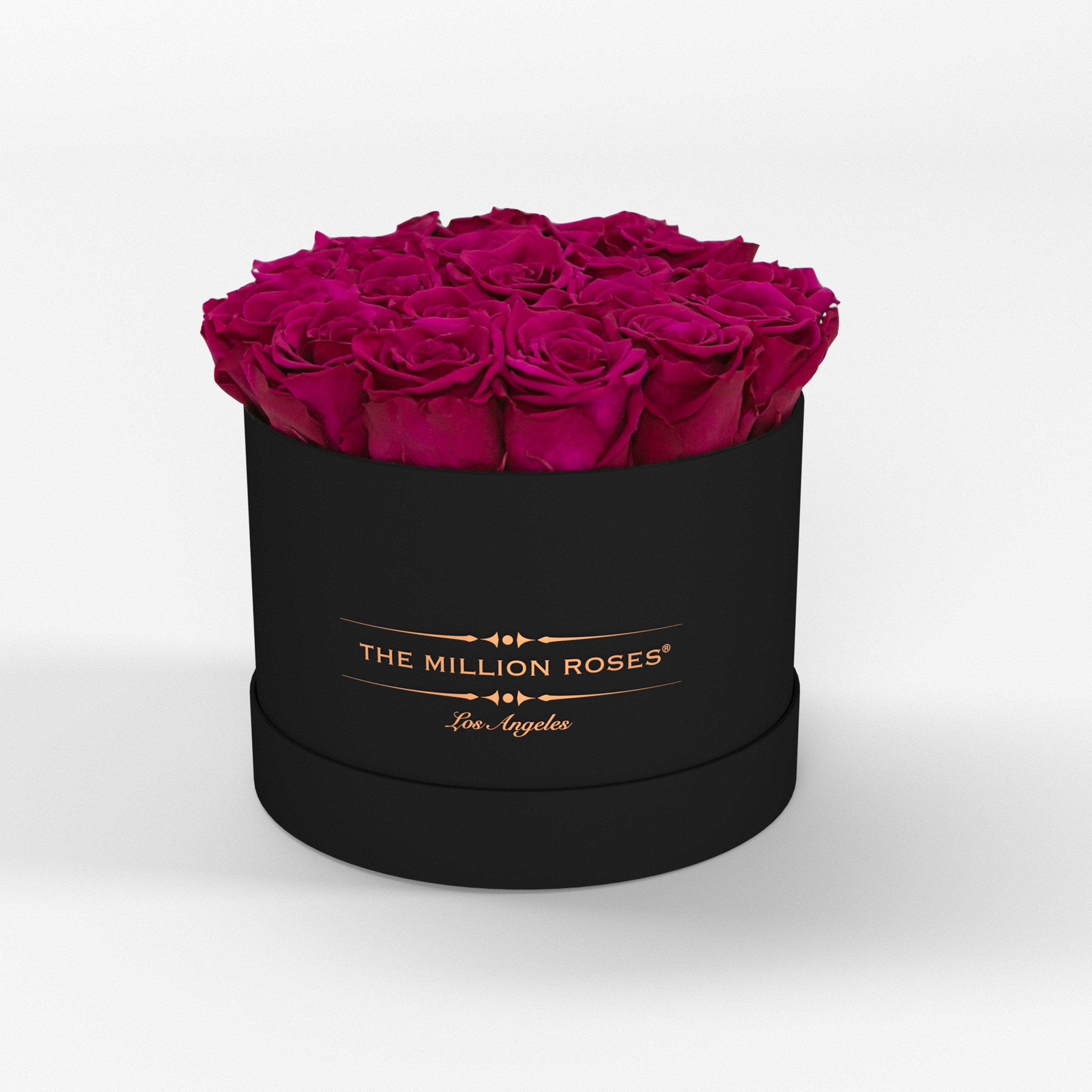 ( LA ) Black - Classic Box with Magenta Roses