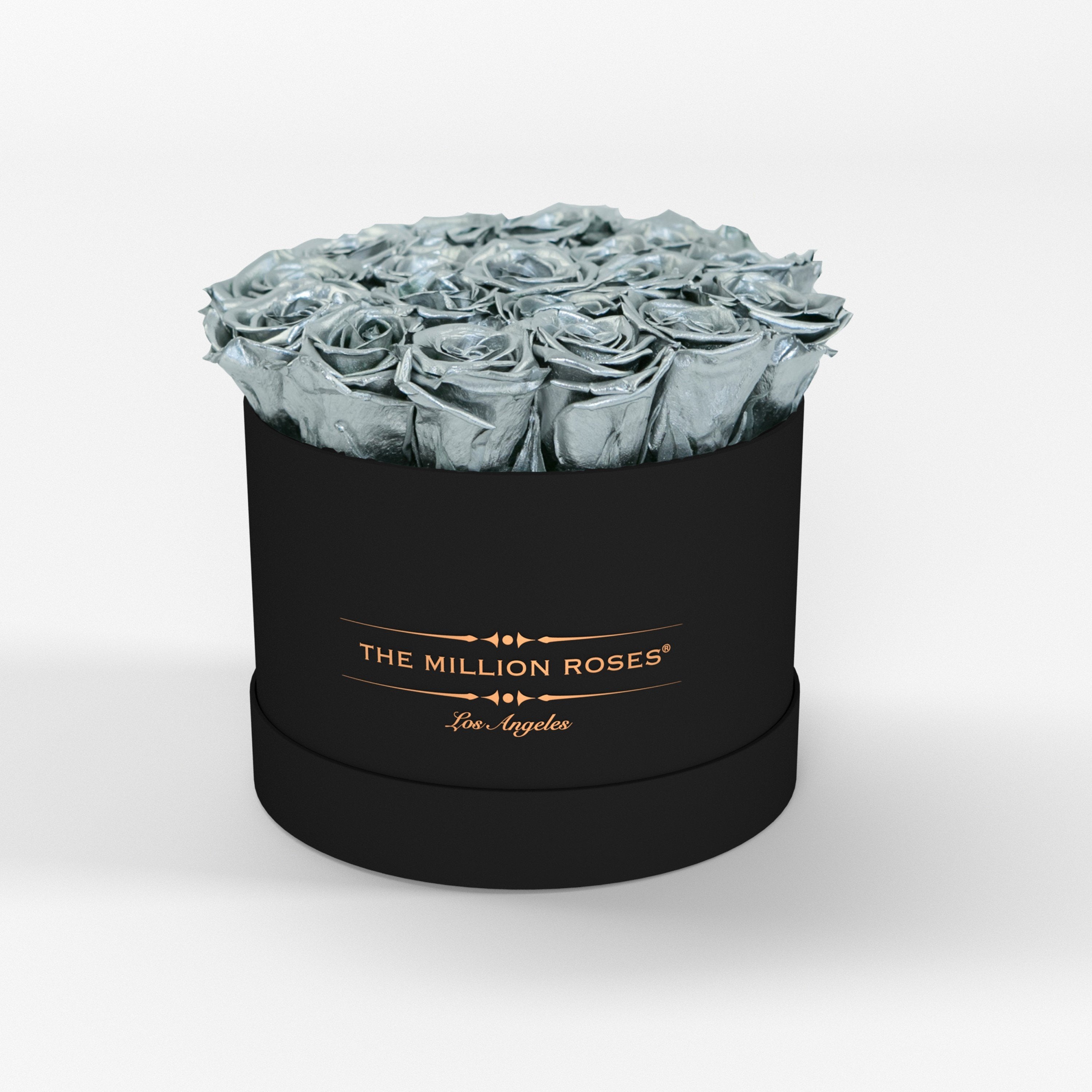 ( LA ) Black - Classic Box with Silver Roses