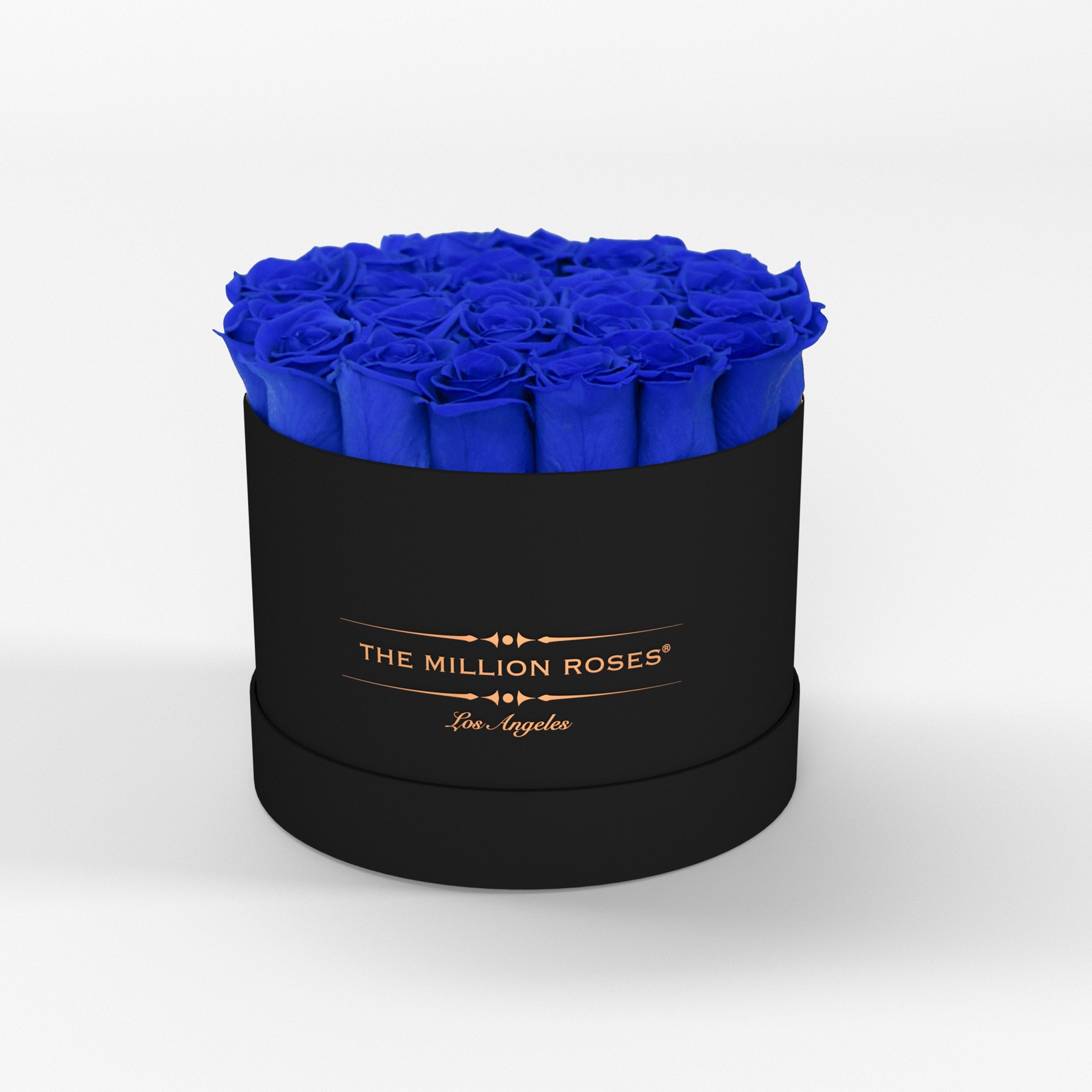 ( LA ) Black - Classic Box with Royal Blue Roses