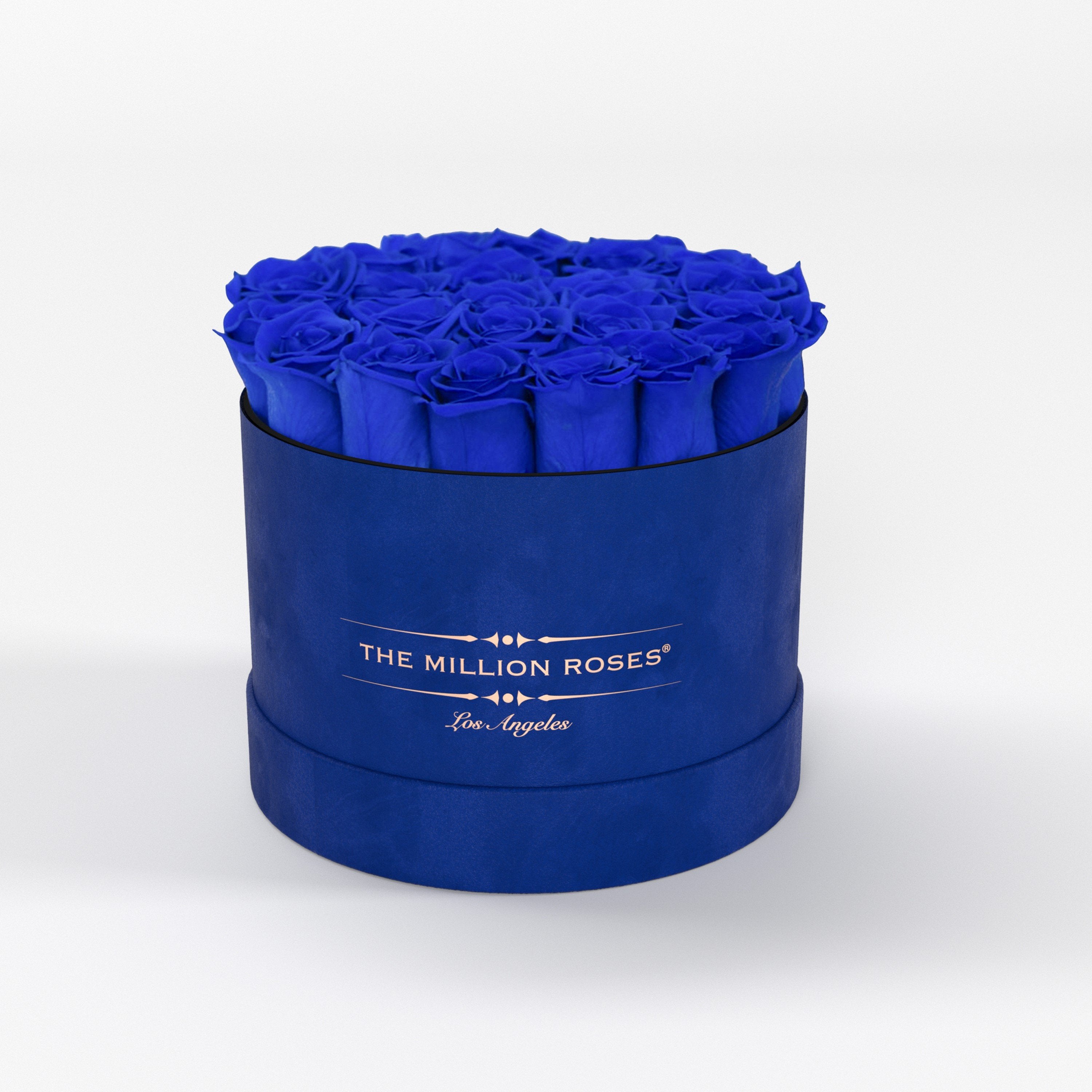 ( LA ) Blue - Suede - Classic Box with Royal Blue Roses Kit - the million roses