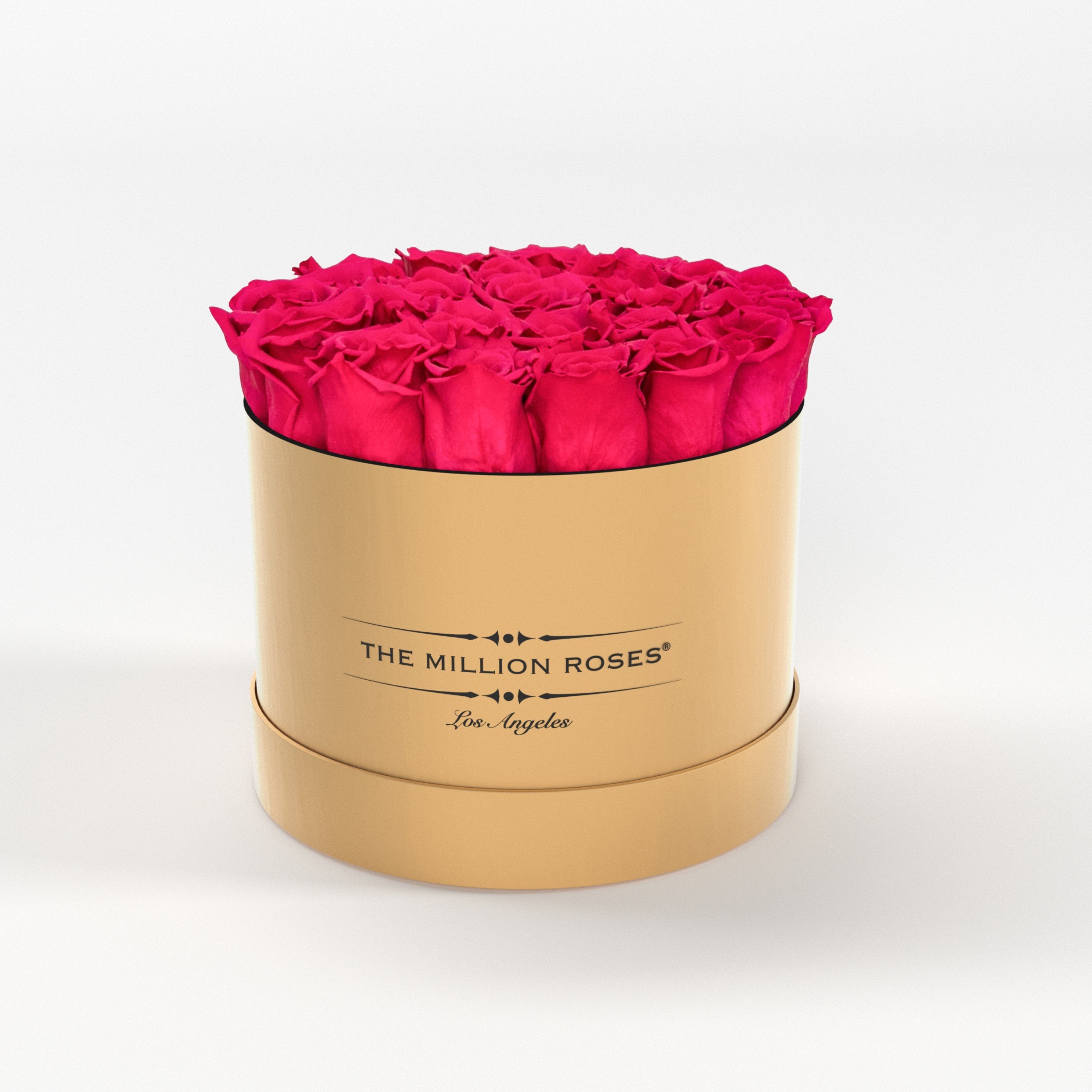 ( LA ) Gold - Classic Box with Magenta Roses