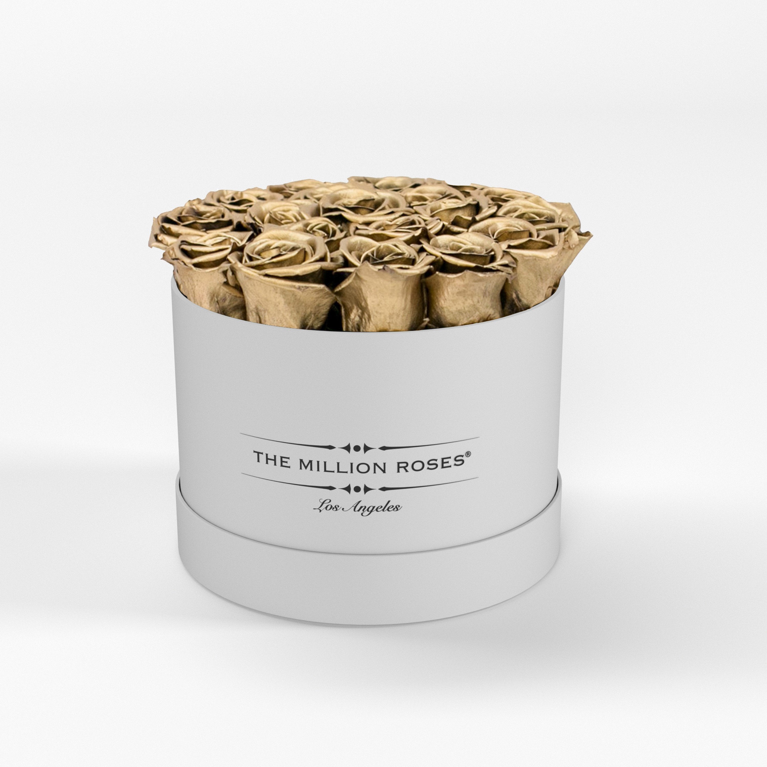 ( LA ) White - Classic Box with Gold Roses Kit - the million roses
