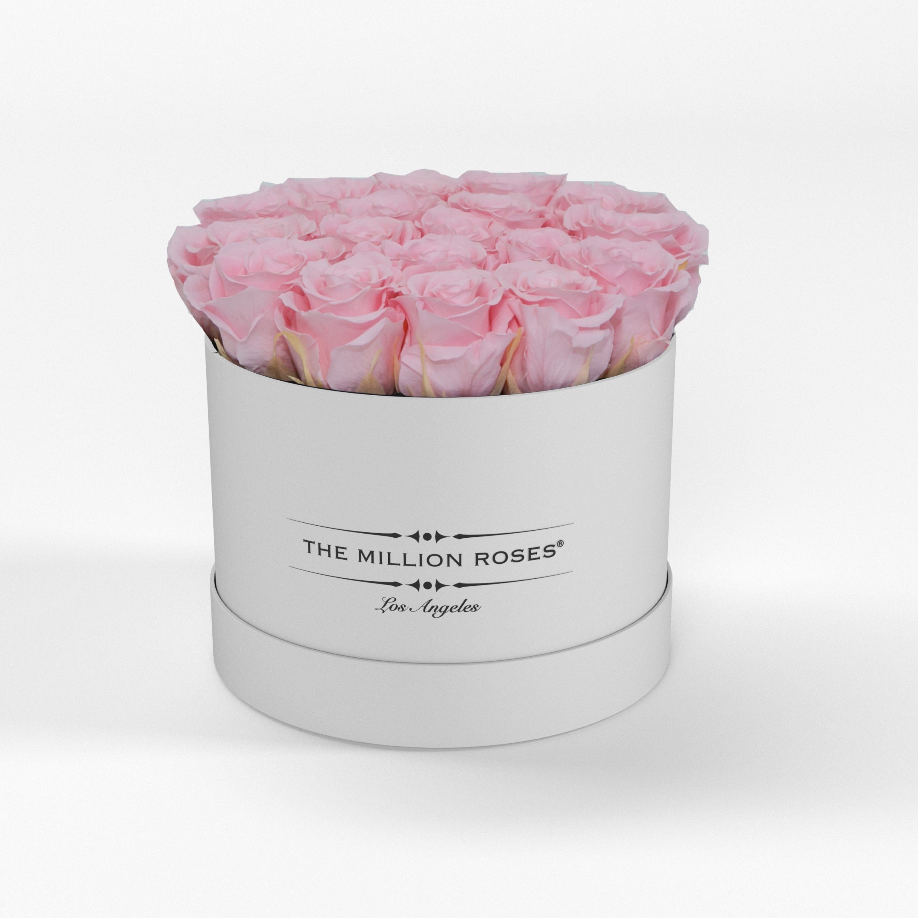 ( LA ) White - Classic Box with Light Pink Roses Kit - the million roses