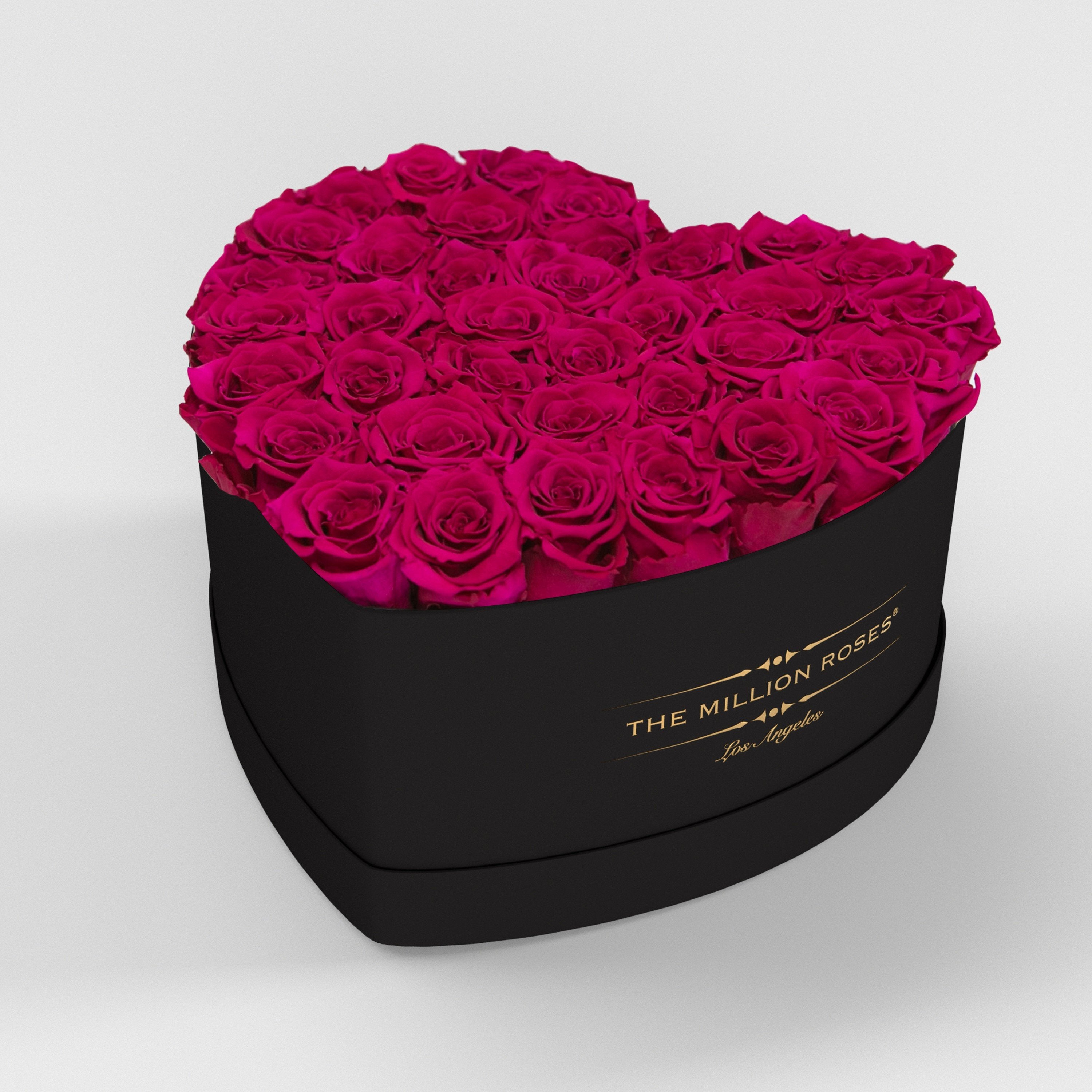 ( LA ) Black - Love Box with Magenta Roses Kit - the million roses