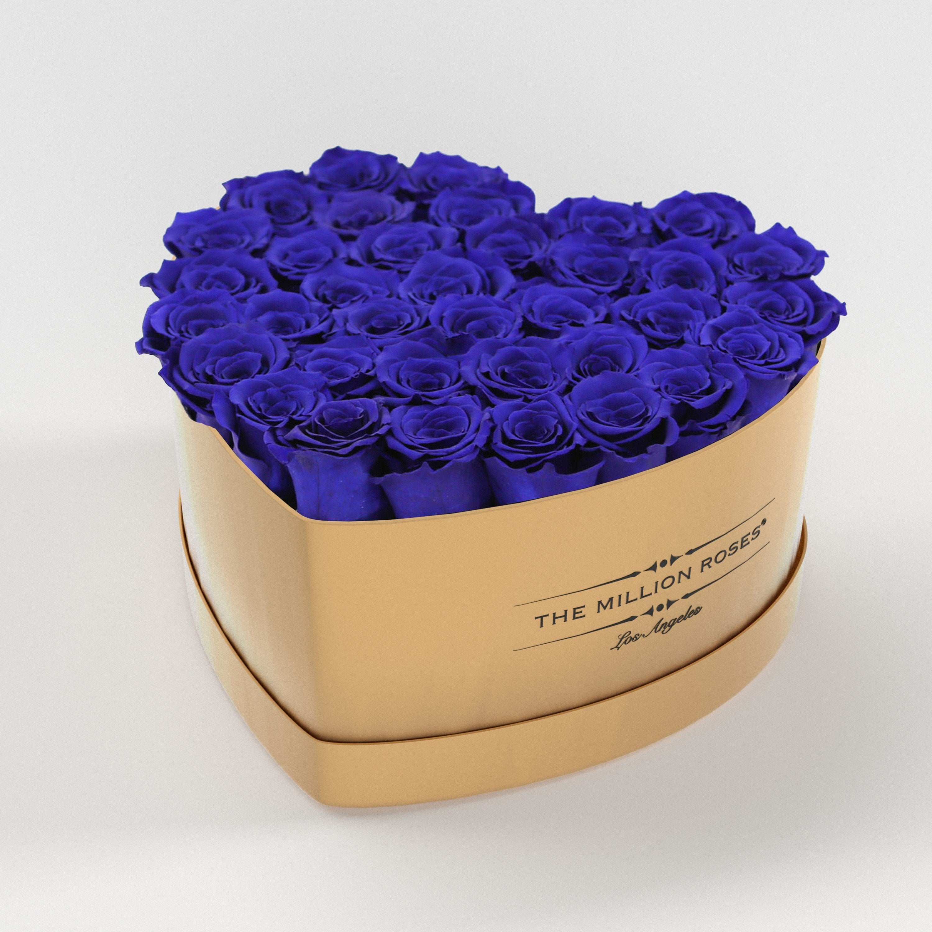 ( LA ) Gold - Love Box with Royal Blue Roses Kit - the million roses