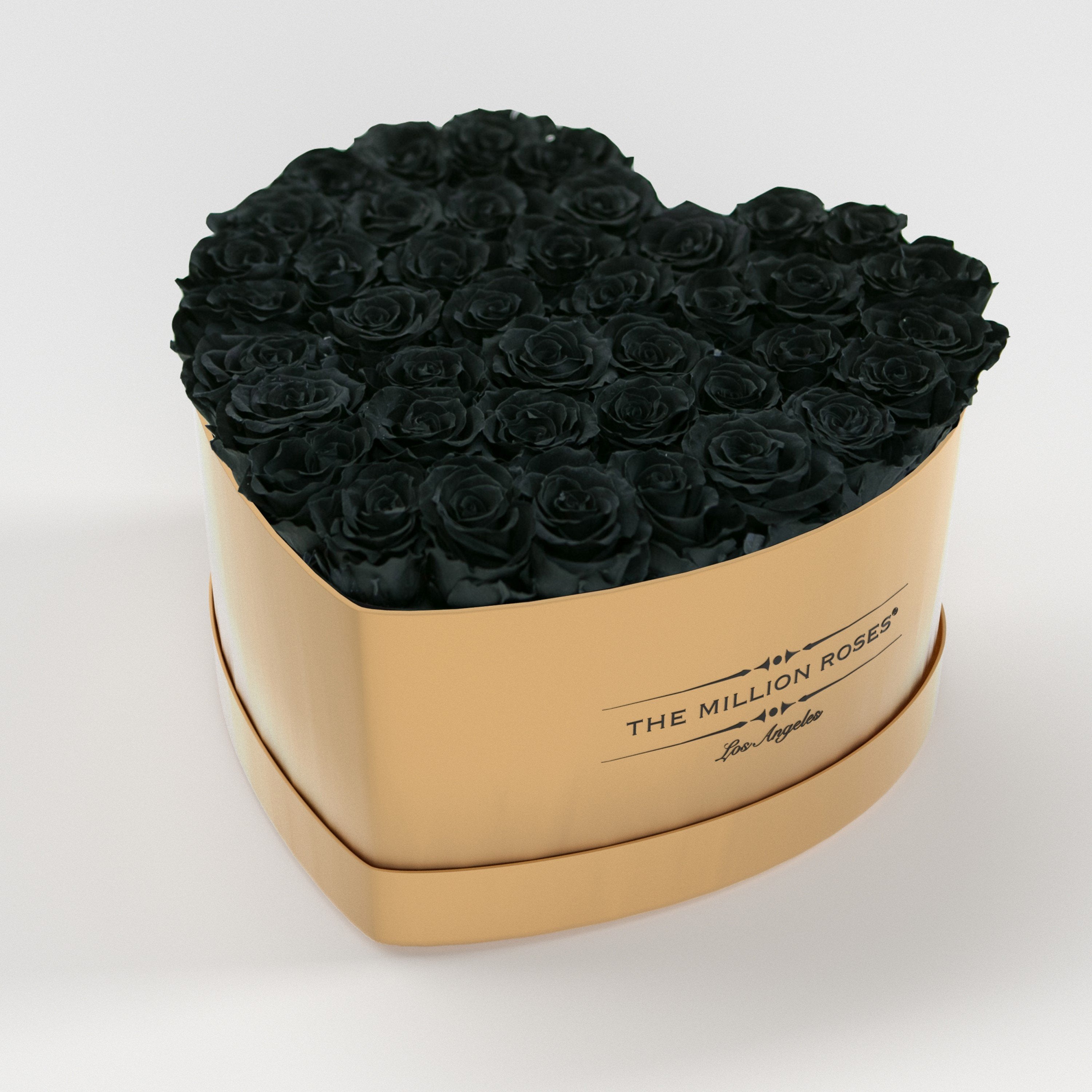 ( LA ) Gold - Love Box with Black Roses Kit - the million roses