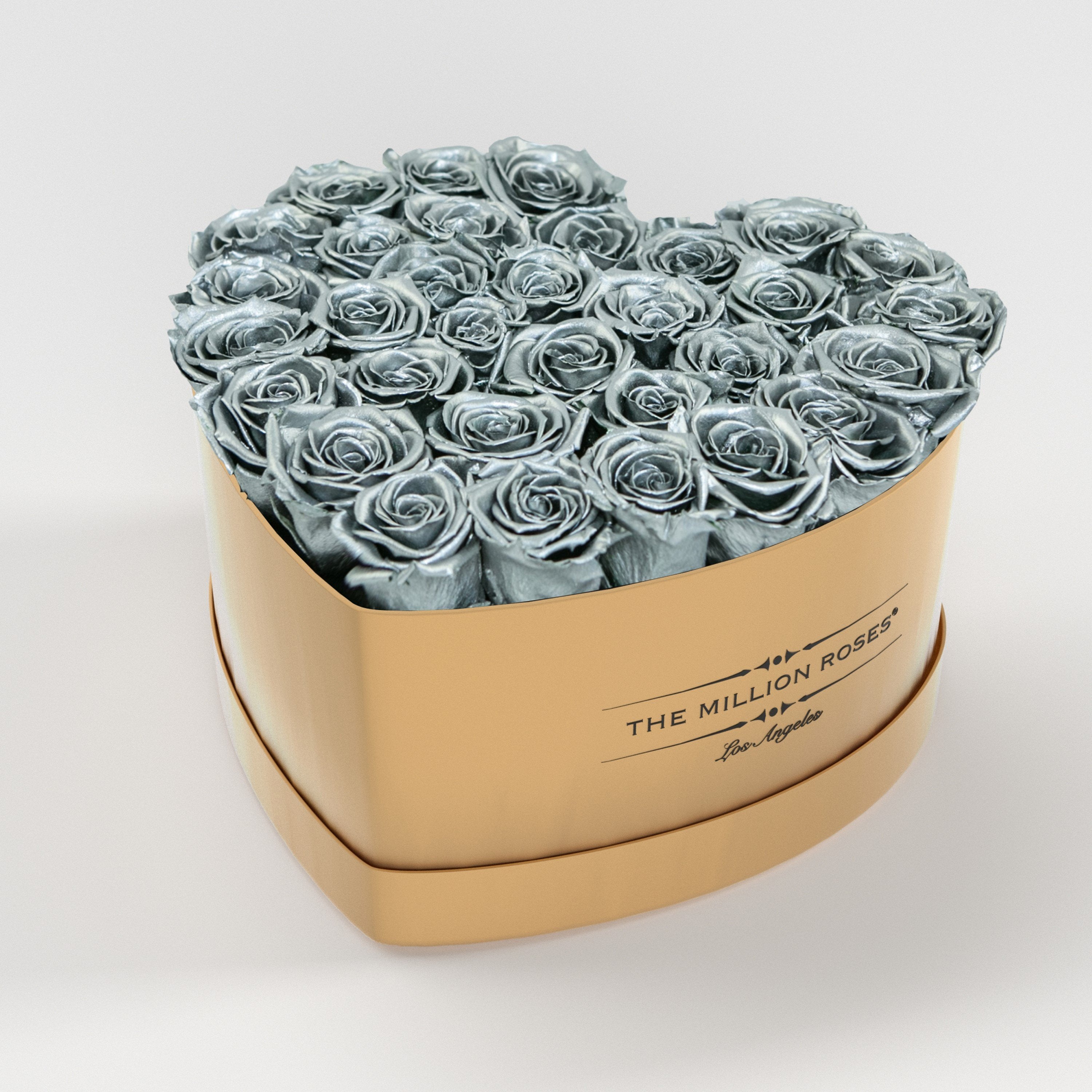 ( LA ) Gold - Love Box with Silver Roses Kit - the million roses